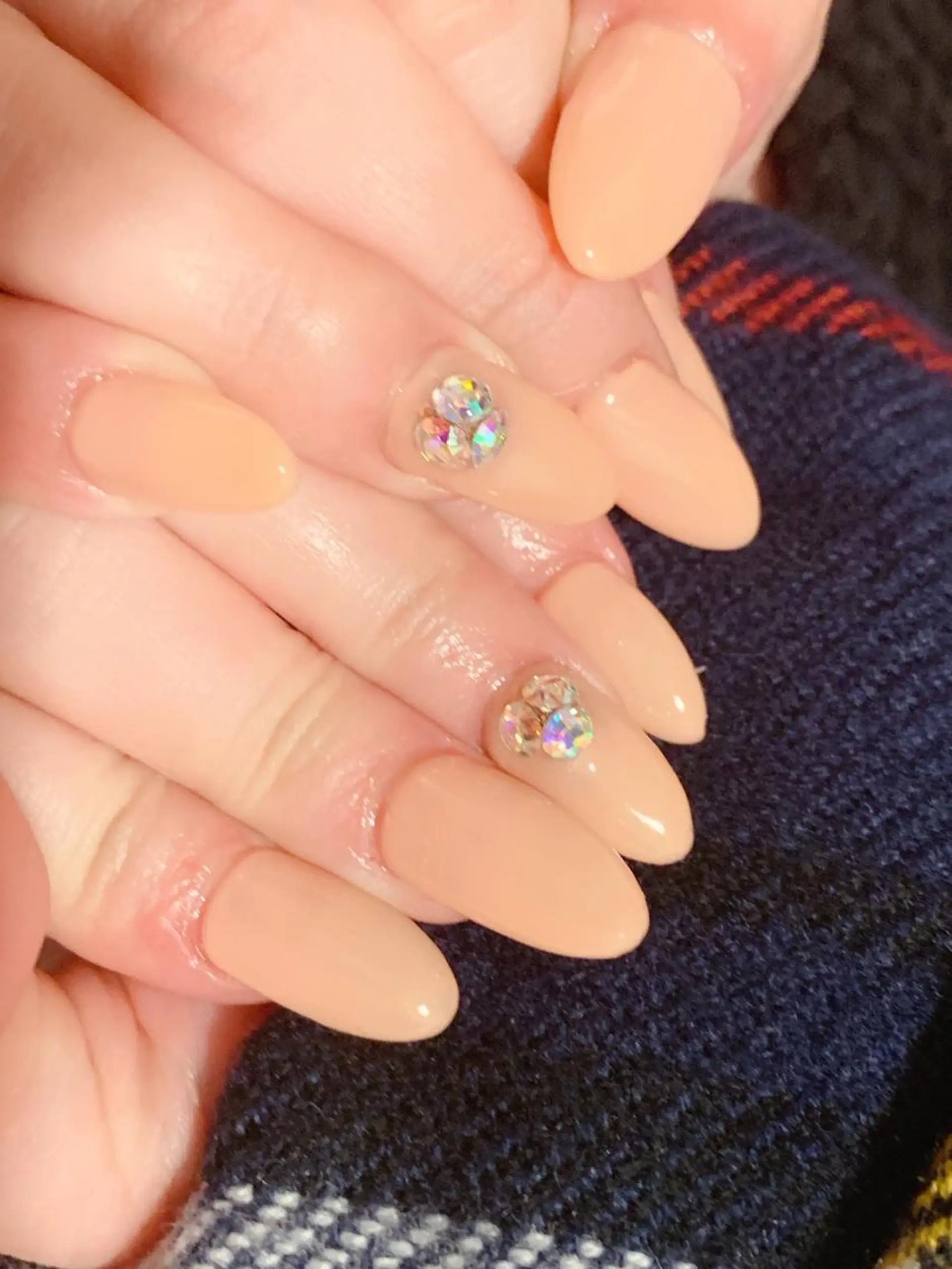 ネイル 長さ出し ジェルネイル ストーンネイル ネイルチップ Nail Space R所属・ネイルスペースR 小林のネイルデザイン