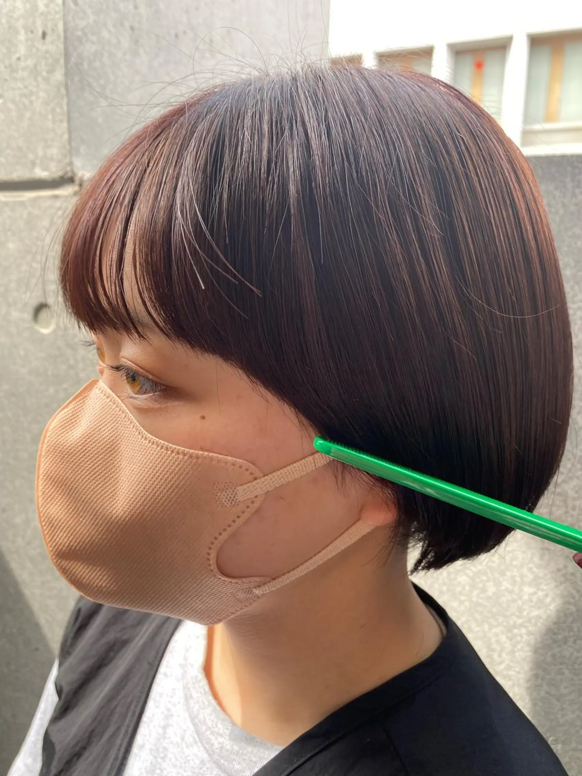 ショート カラー ブラウンカラー パープルカラー ワイドバング デザインカラー/ kanae🌱のヘアスタイル