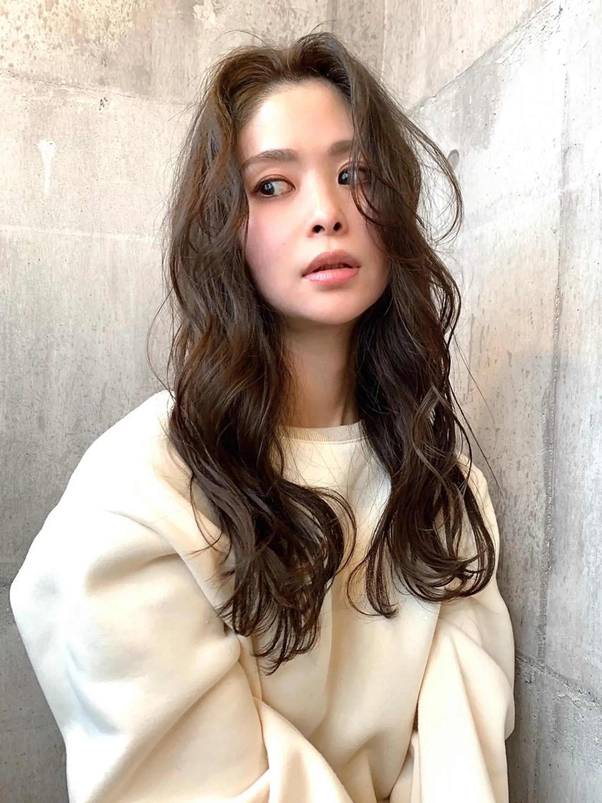 ロング カラー パーマ ベージュカラー メンズ特化👨 細谷碧海のヘアスタイル