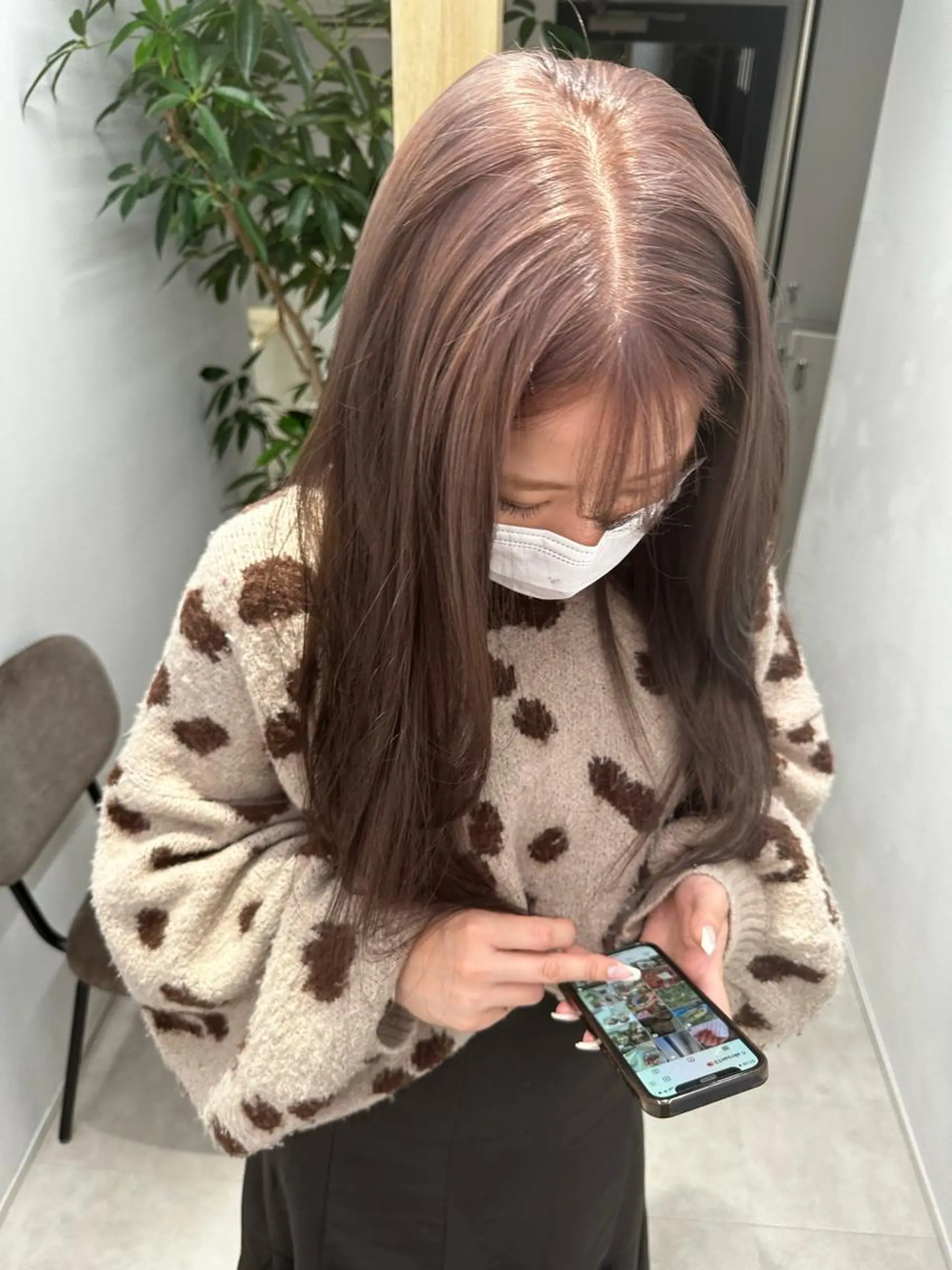 ロング カラー ヘアカラー トリートメント REINA☁️透明感 カラー/ぷつっと♡のヘアスタイル