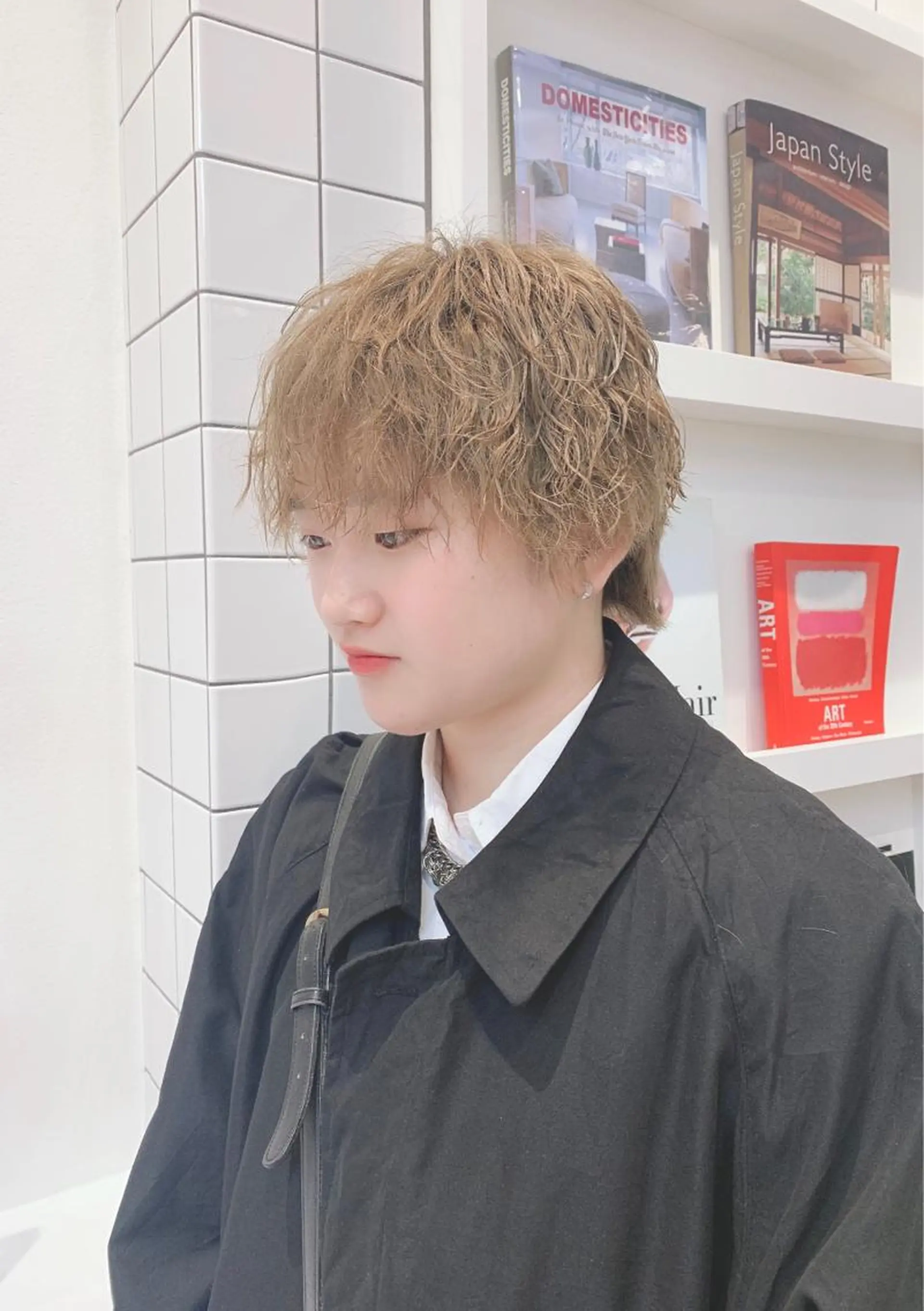 ショート パーマ ヘアアレンジ メンズ キッズ みなもと ちはるのヘアスタイル