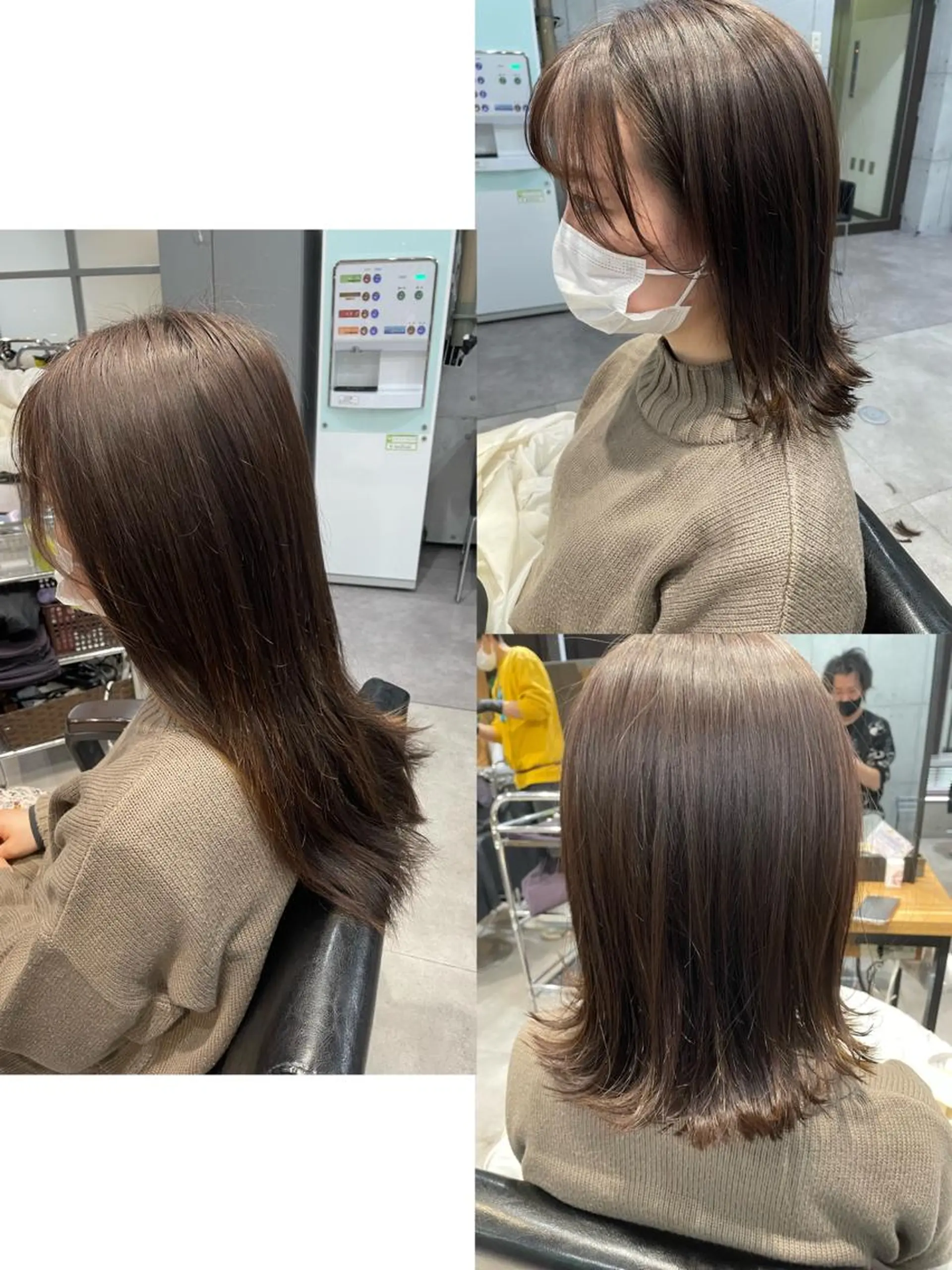 ミディアム 外ハネヘア カット ヘアカラー トリートメント 💫newi💫村上 孝一のヘアスタイル