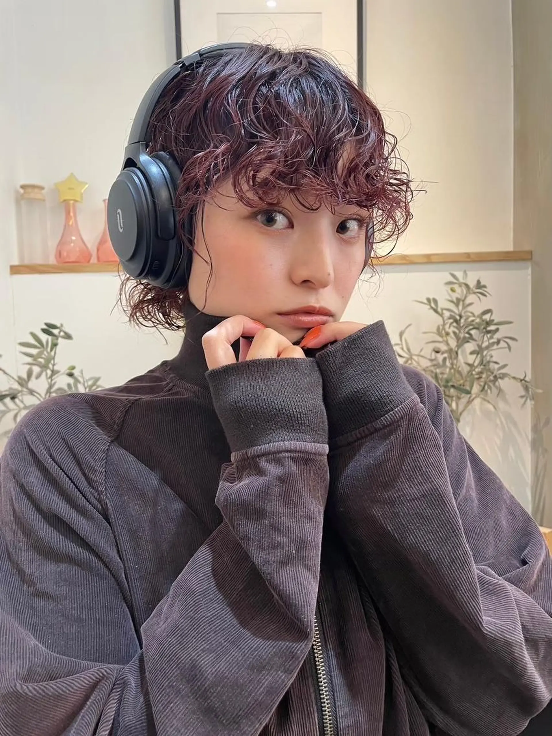 ミディアム カラー パーマ ミディアムパーマ アッシュ バレイヤージュ ベージュカラー ブリーチ カット ヘアカラー CEINE loqのヘアスタイル