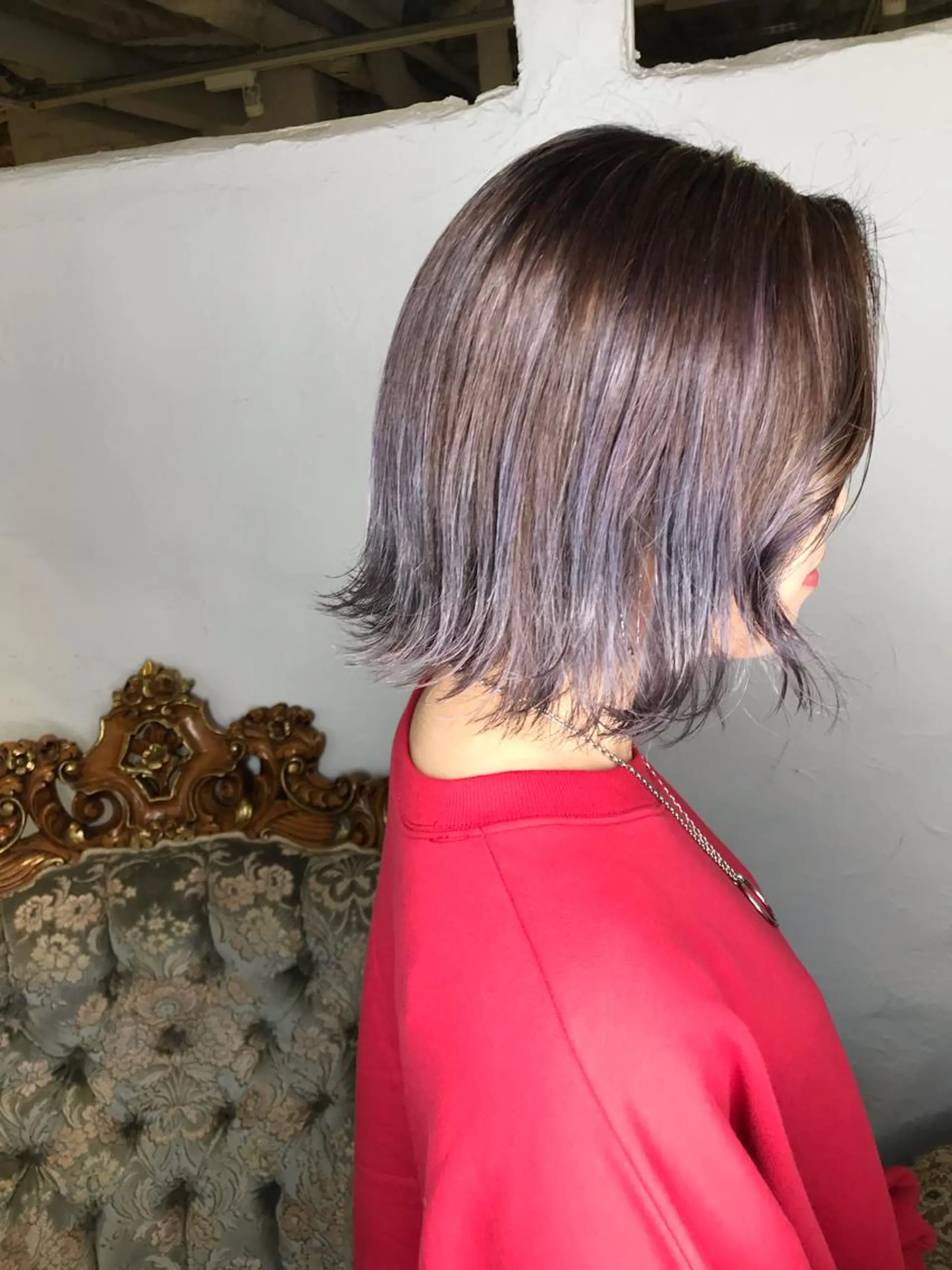 ミディアム カラー アッシュ パープルカラー パープルアッシュ 伊藤 優希のヘアスタイル