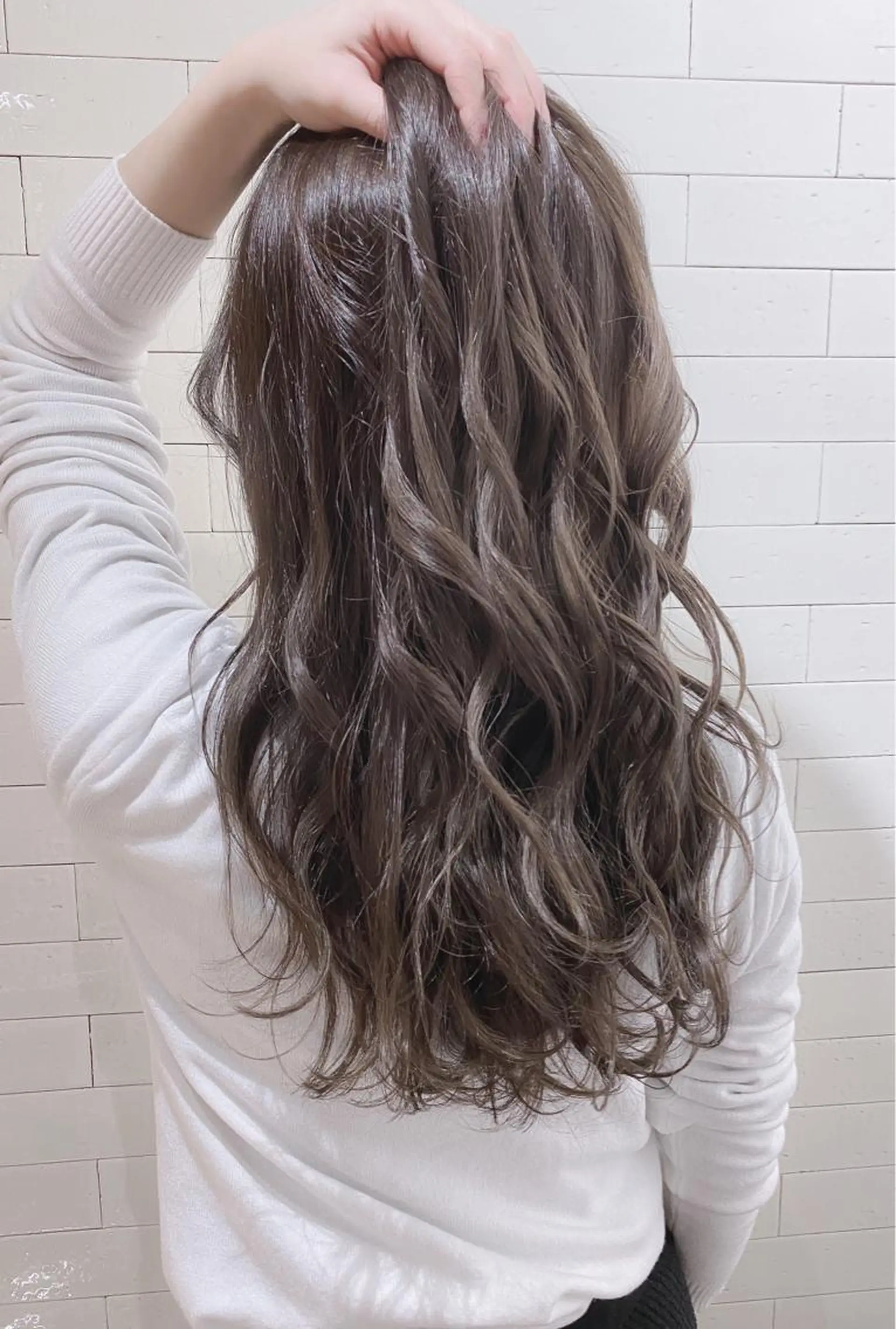 ロング カラー パーマ ヘアアレンジ アッシュ バレイヤージュ ブリーチ ケアブリーチ 透明感カラー 竹内ケンゴ🇰🇷 EIGHT藤沢のヘアスタイル