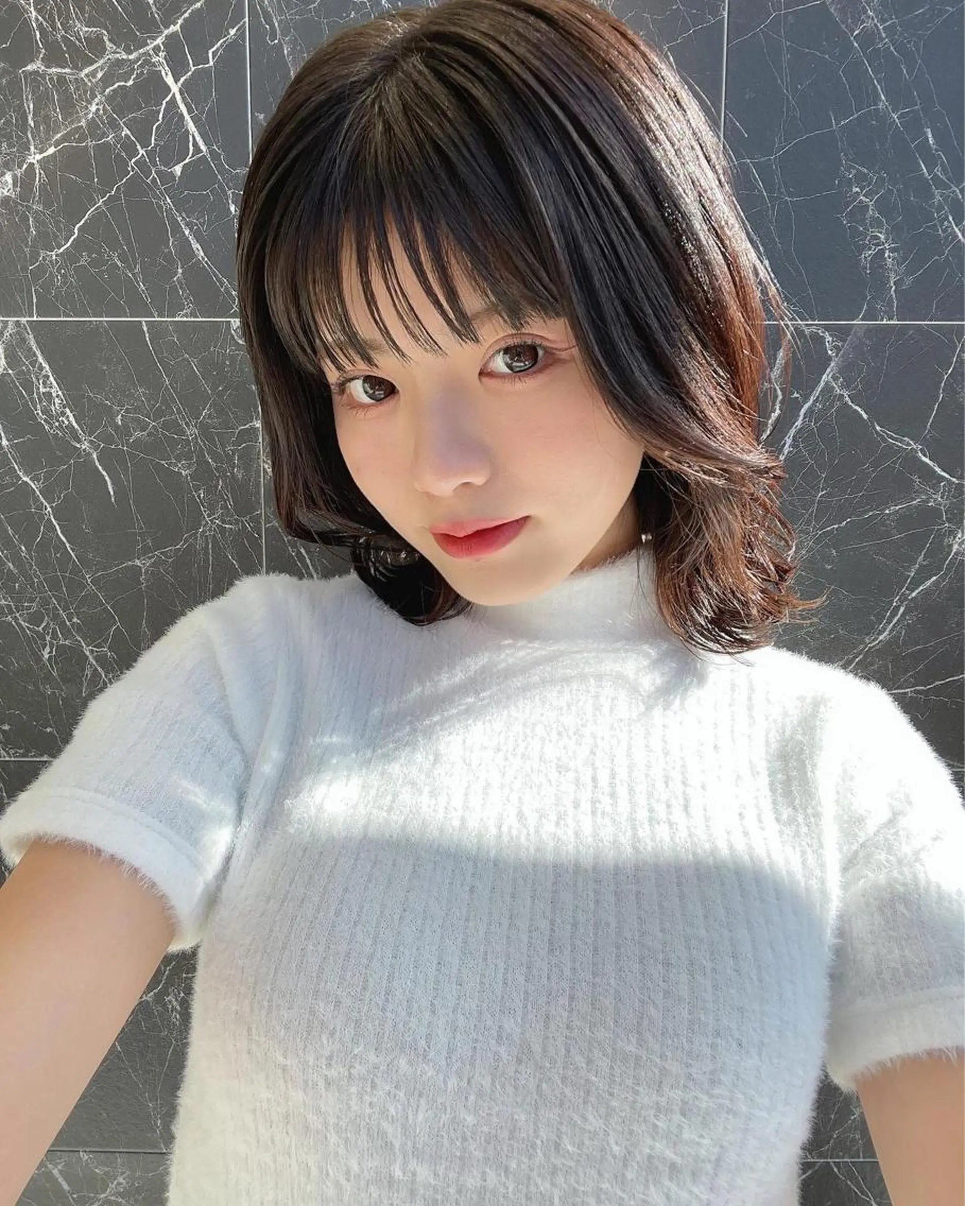 ミディアム カット パーマ 縮毛矯正 チダアキフミ Ash大森のヘアスタイル