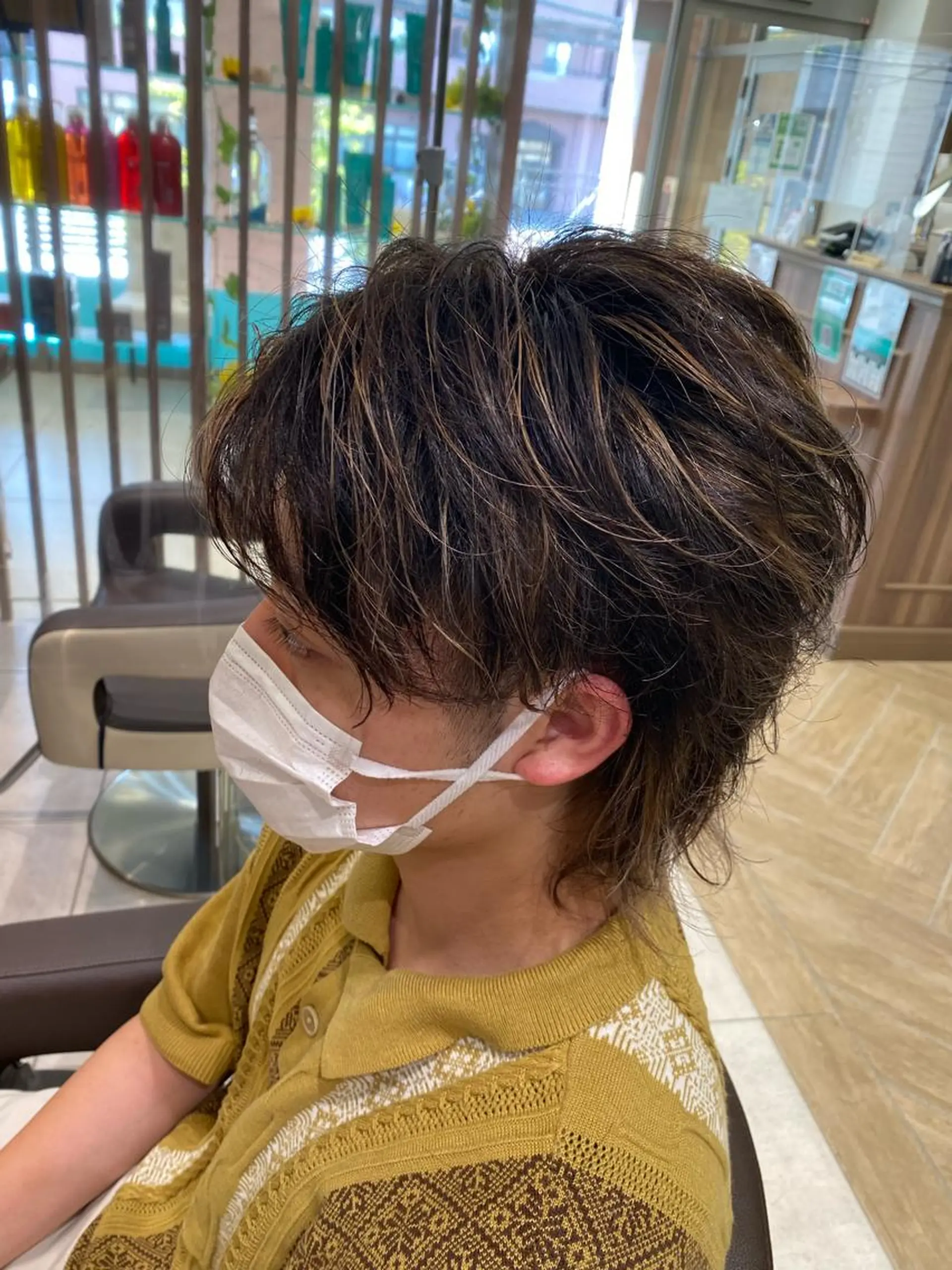 ショート メンズ メンズハイライト メンズウルフカット ハイライト ウルフカット 💎大人ハイライト 💎上杉一也💎のヘアスタイル