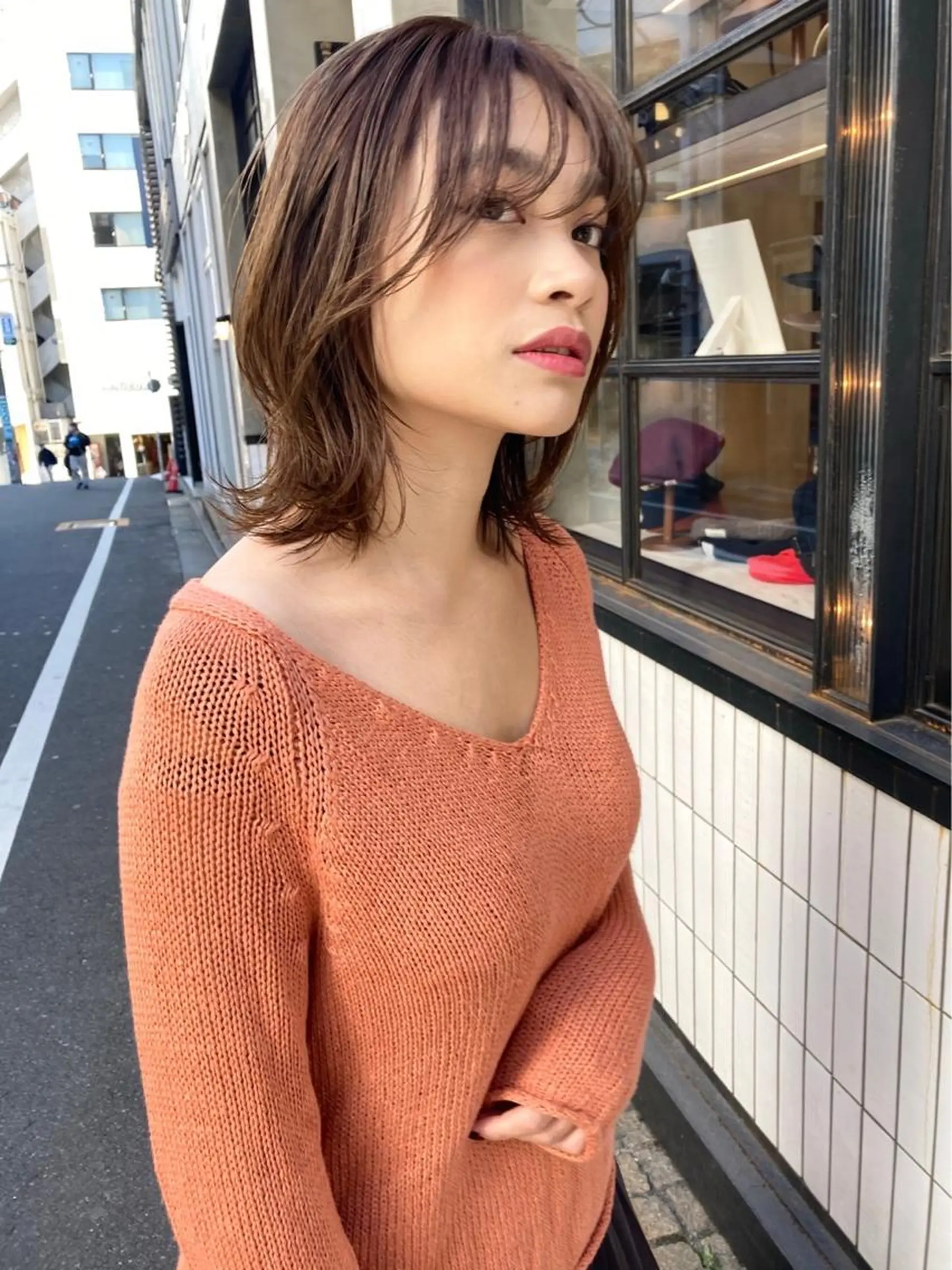 ミディアム カラー カット ヘアカラー トリートメント clan五反田所属・髪質改善、縮毛矯正 店長浅野太郎のヘアスタイル