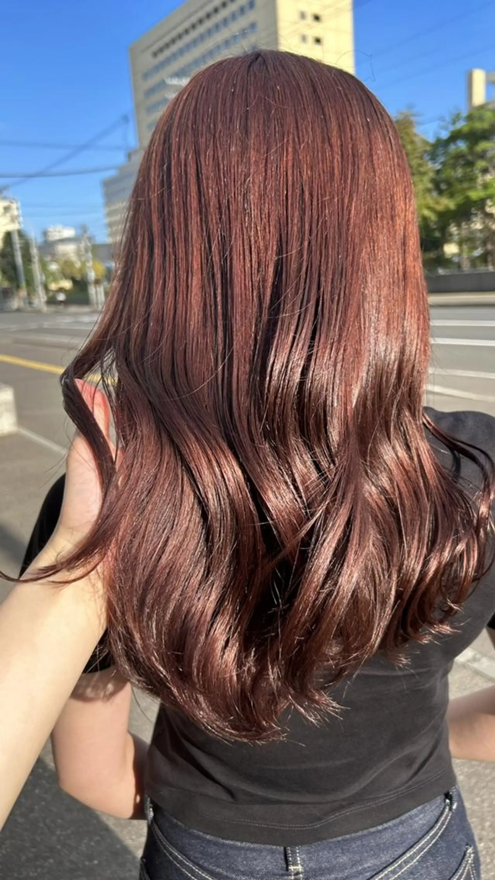 セミロング カラー ブリーチ ブリーチなしカラー 髪質改善/美髪 艶カラーLillyのヘアスタイル