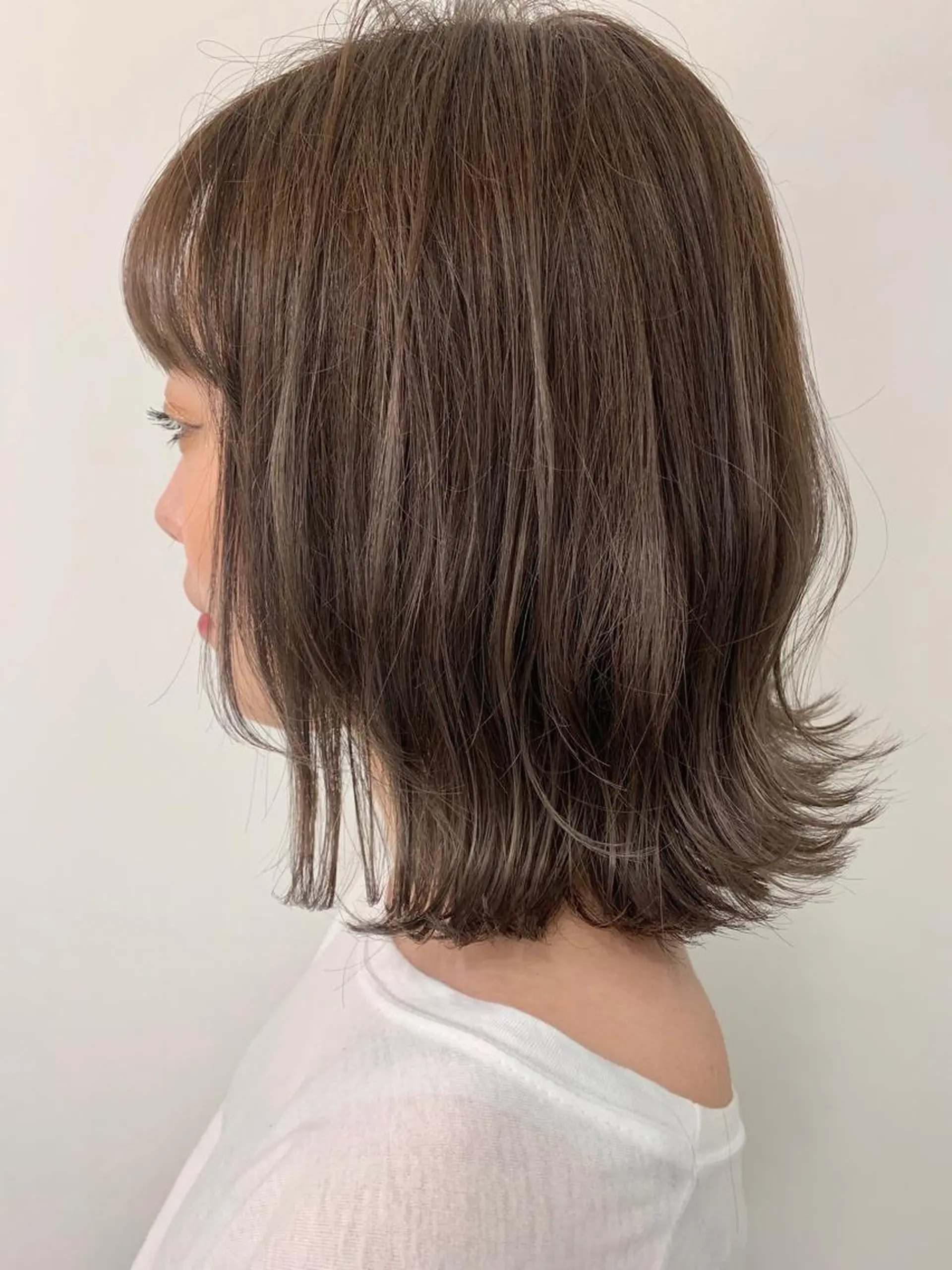 ミディアム カラー カット ヘアカラー トリートメント 髪質改善will hairdesignのヘアスタイル