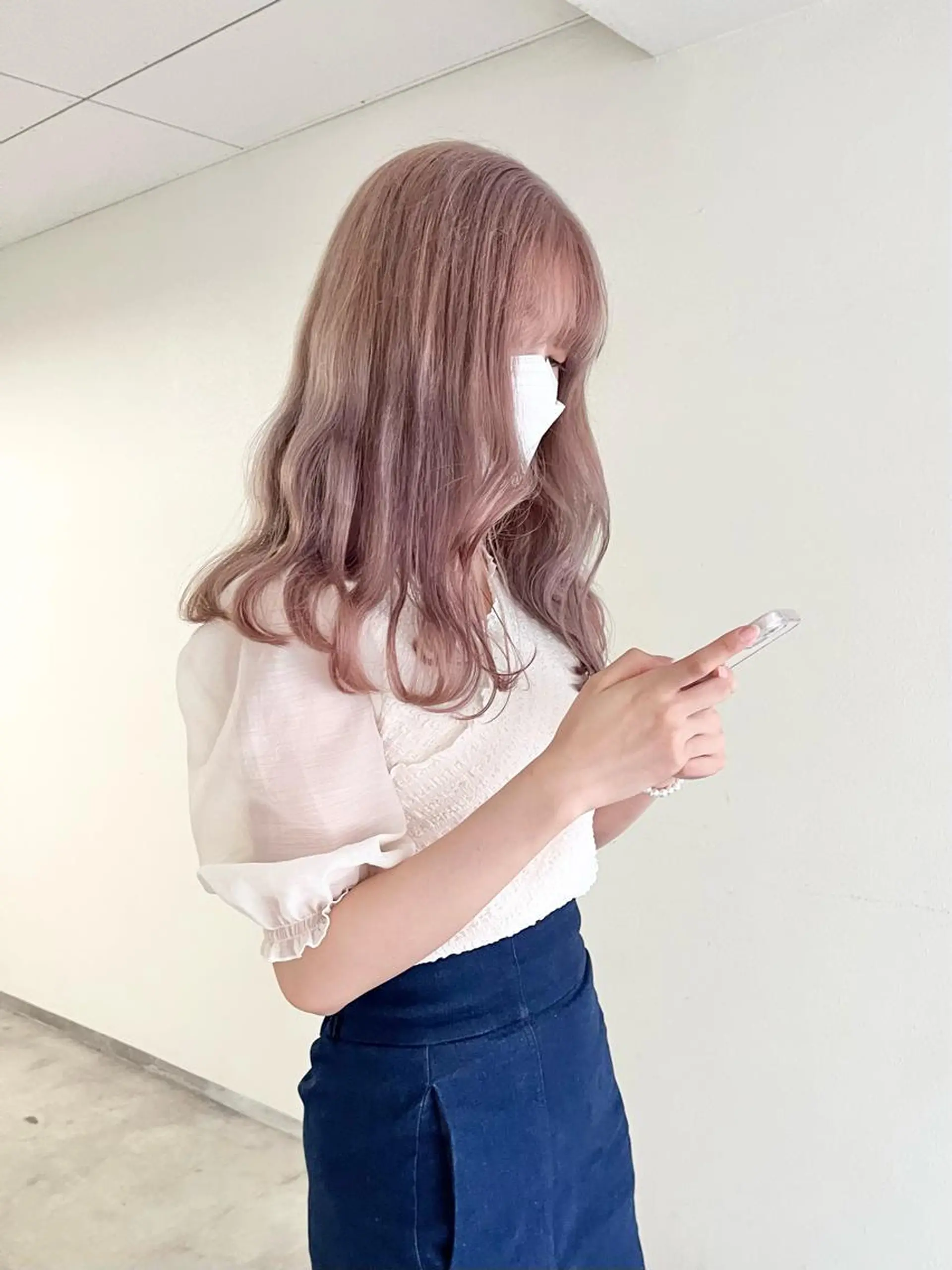 ロング カラー ヘアアレンジ ピンクカラー ヘアカラー トリートメント 🎀taro ブリーチなしカラーのヘアスタイル