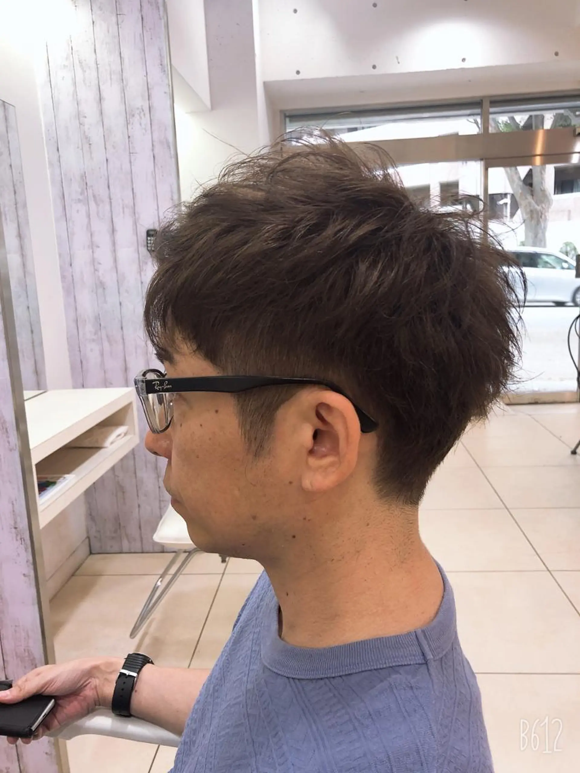 ショート カラー メンズ 髪質改善× ハイライト溝江のヘアスタイル