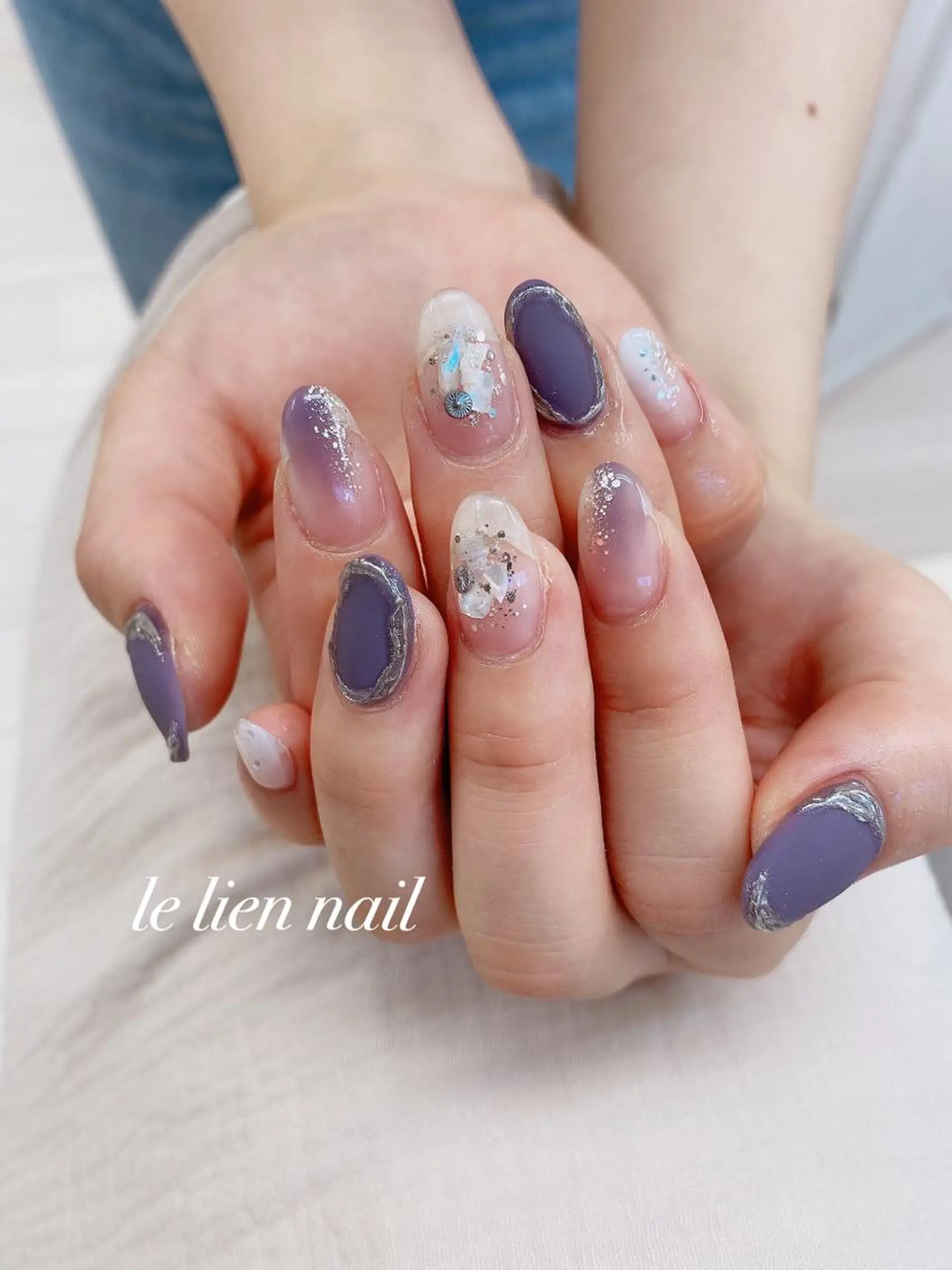 ネイル アートネイル キラキラネイル ニュアンスネイル le lien nailのネイルデザイン