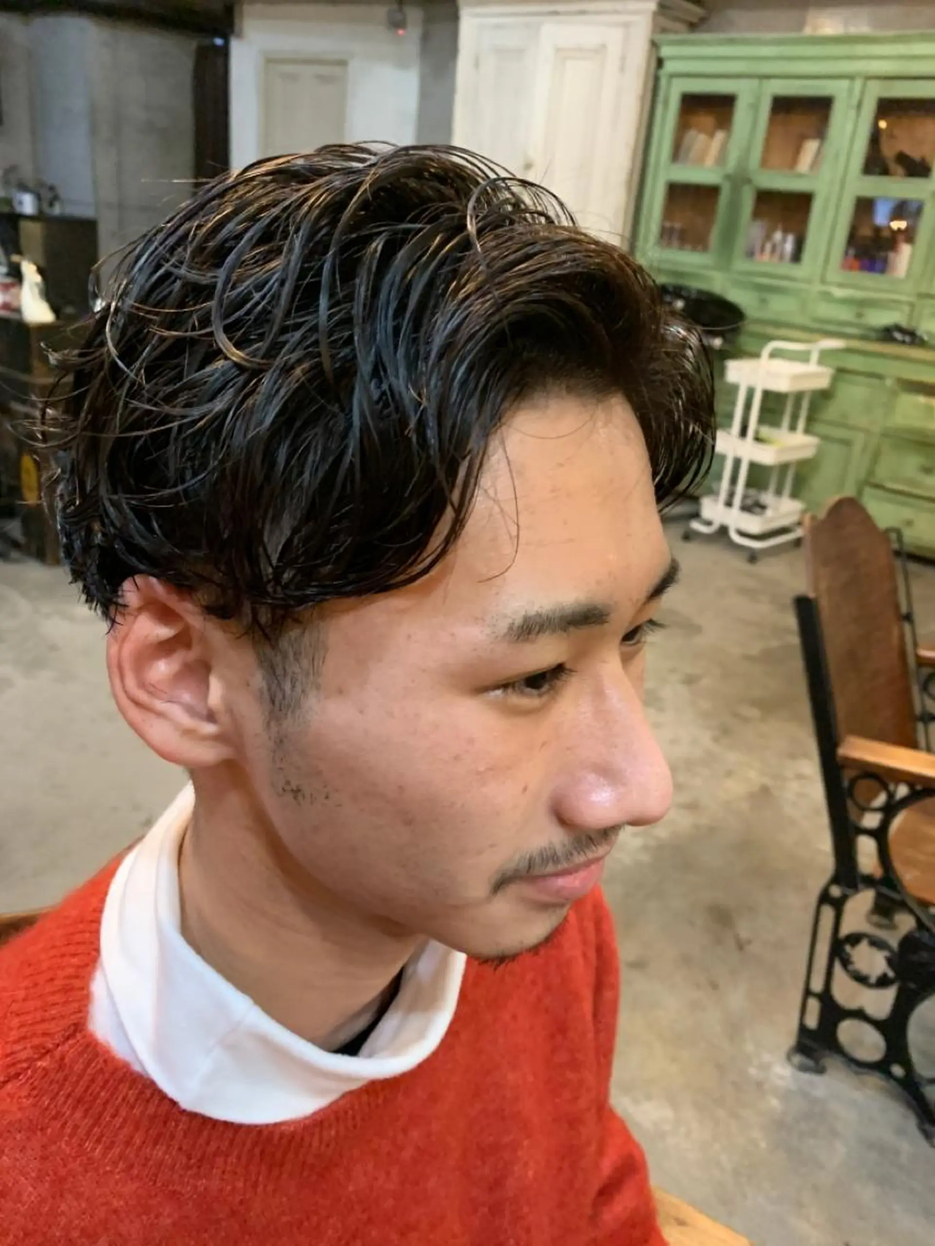 ショート カラー パーマ メンズ カット パーマ トリートメント 南堀江🌿パーマ Tetsu【テツ】のヘアスタイル