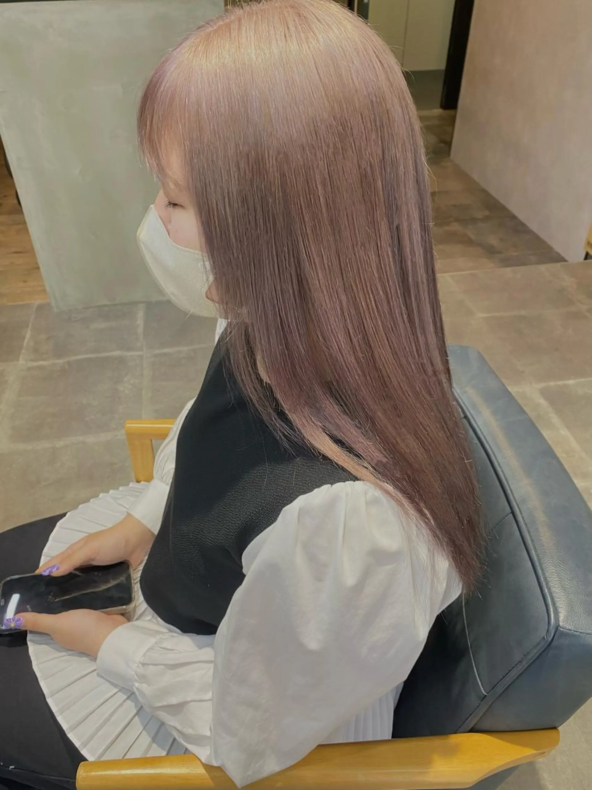 セミロング カラー 韓国×髪質改善カラー 💎hinaのヘアスタイル