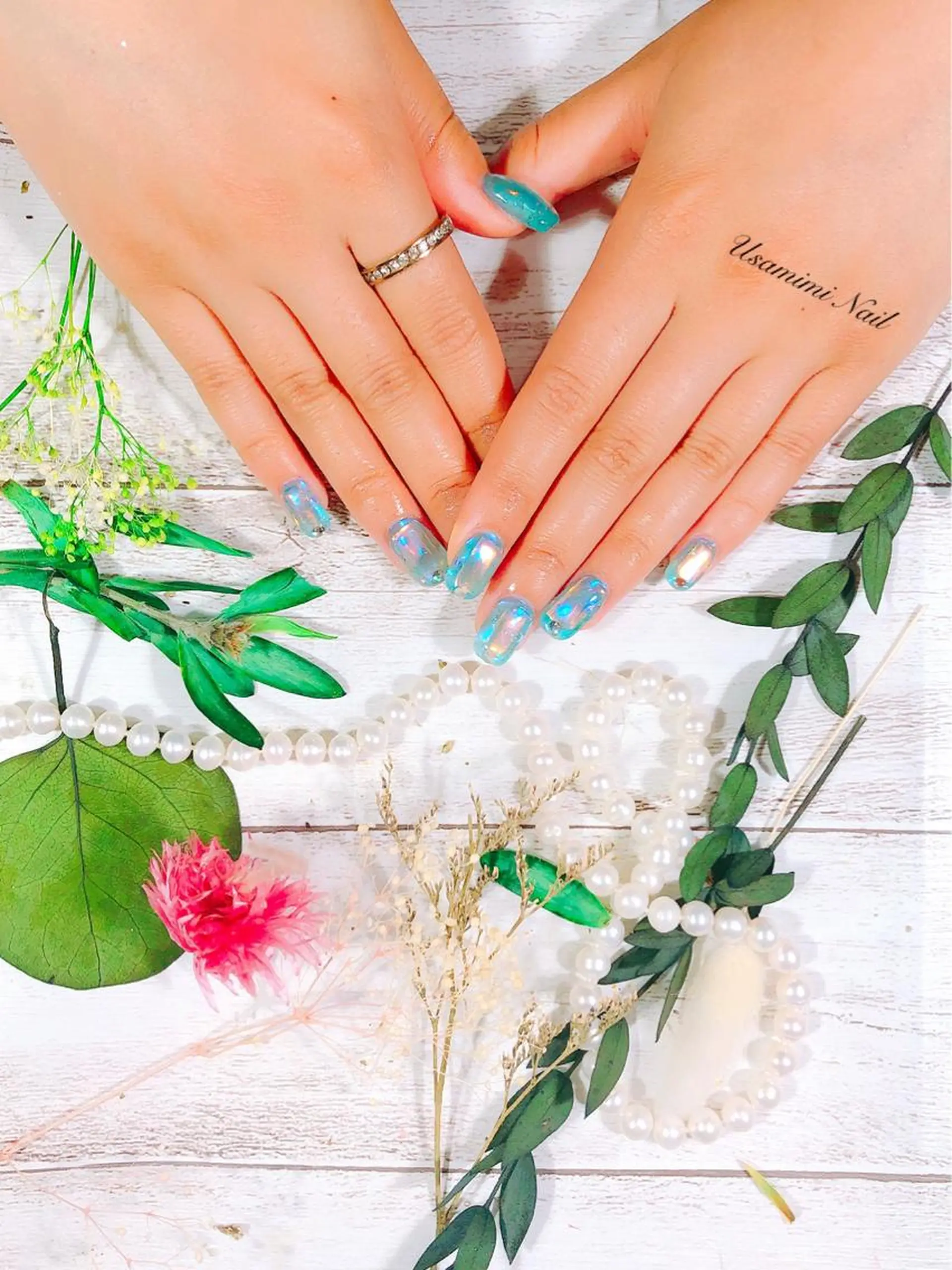 ネイル 氷ネイル・うるうるネイル USAMiMi 🐰💕のネイルデザイン