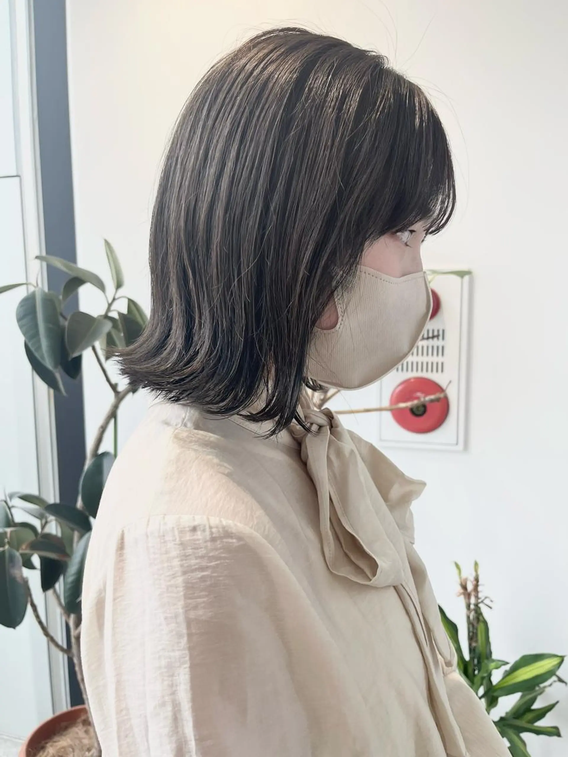 セミロング カラー パーマ ヘアアレンジ カット ヘアカラー トリートメント ヘッドスパ ヘアセット 透明感/オリーブ/ グレージュ/YUKAのヘアスタイル
