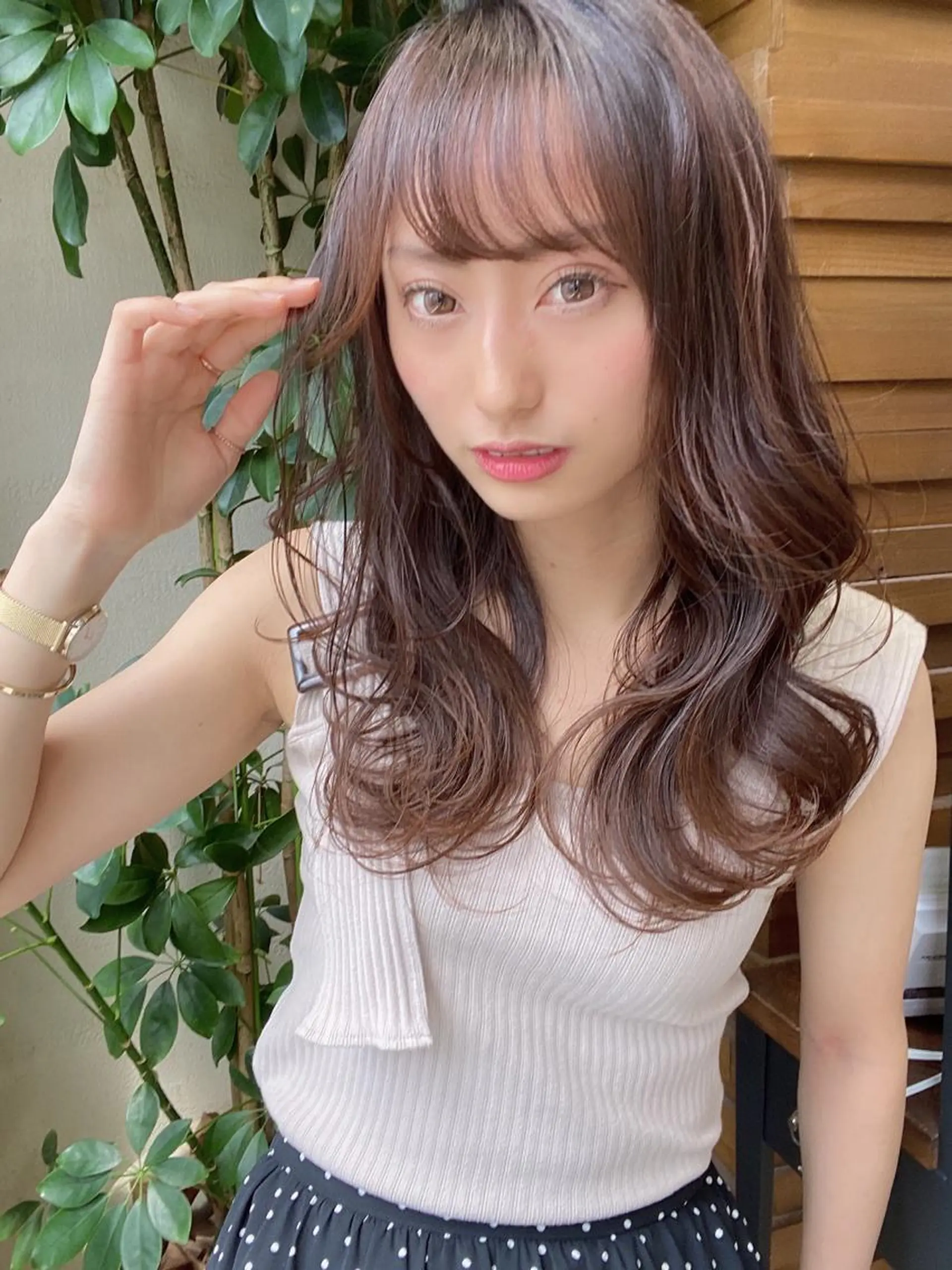 セミロング カラー パーマ バレイヤージュ ブリーチ ケアブリーチ ダブルカラー ハイライトカラー ヘアカラー トリートメント 新宿✨顔周りカット 韓国ヘア/坂本亜裟海のヘアスタイル