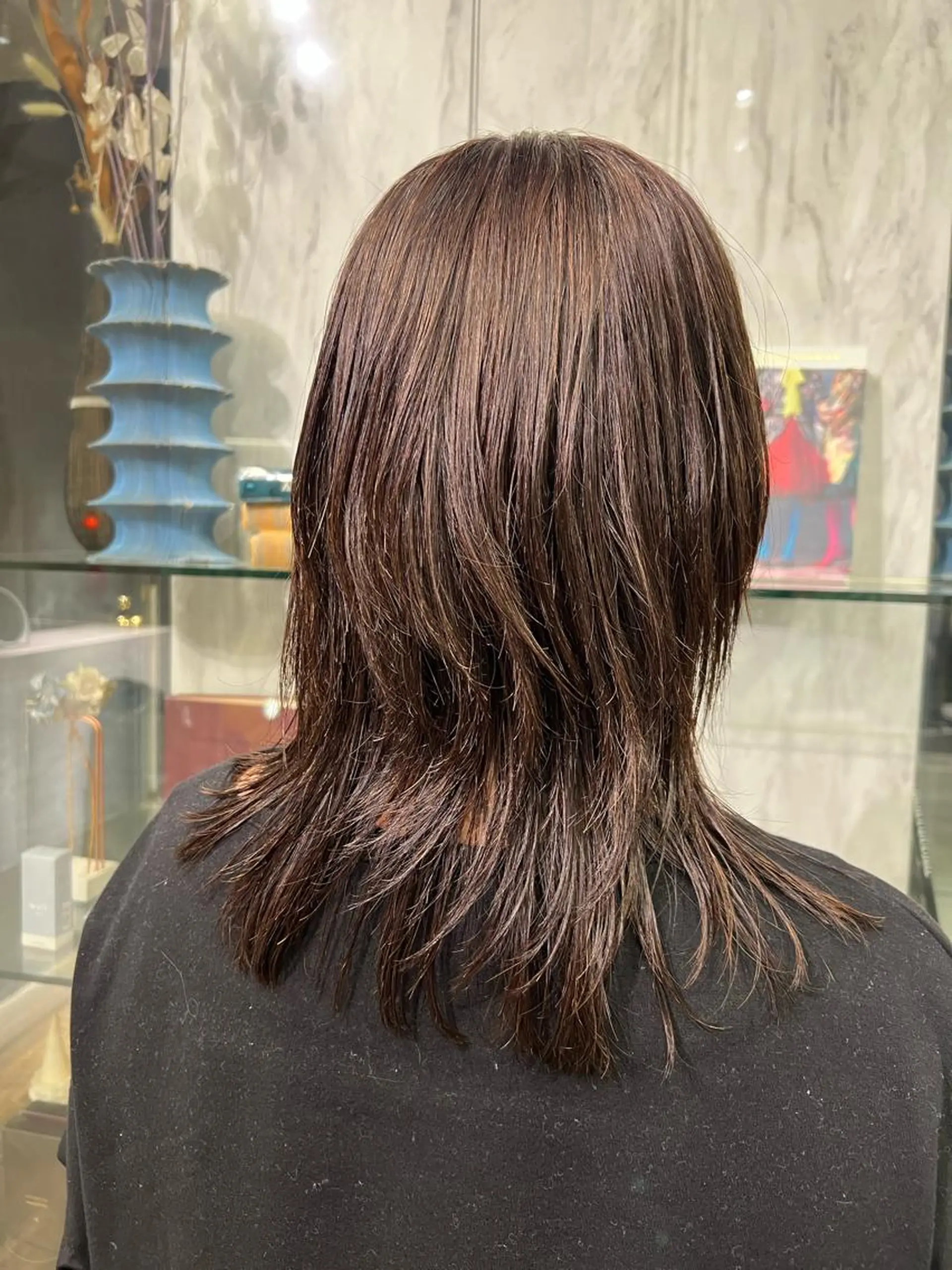 セミロング パーマ くせ毛 ストレートパーマ ROBBY所属・松井美樹/似合わせ ガーリー・韓国のヘアスタイル