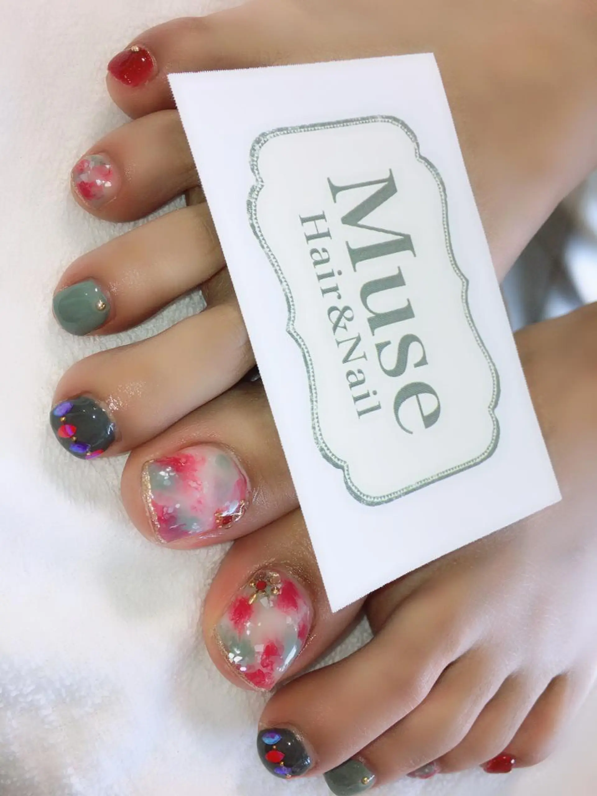 ネイル フットネイル 大理石ネイル(マーブル) 隠れ家一戸建て金町 HIROMI 葛飾区のネイルデザイン