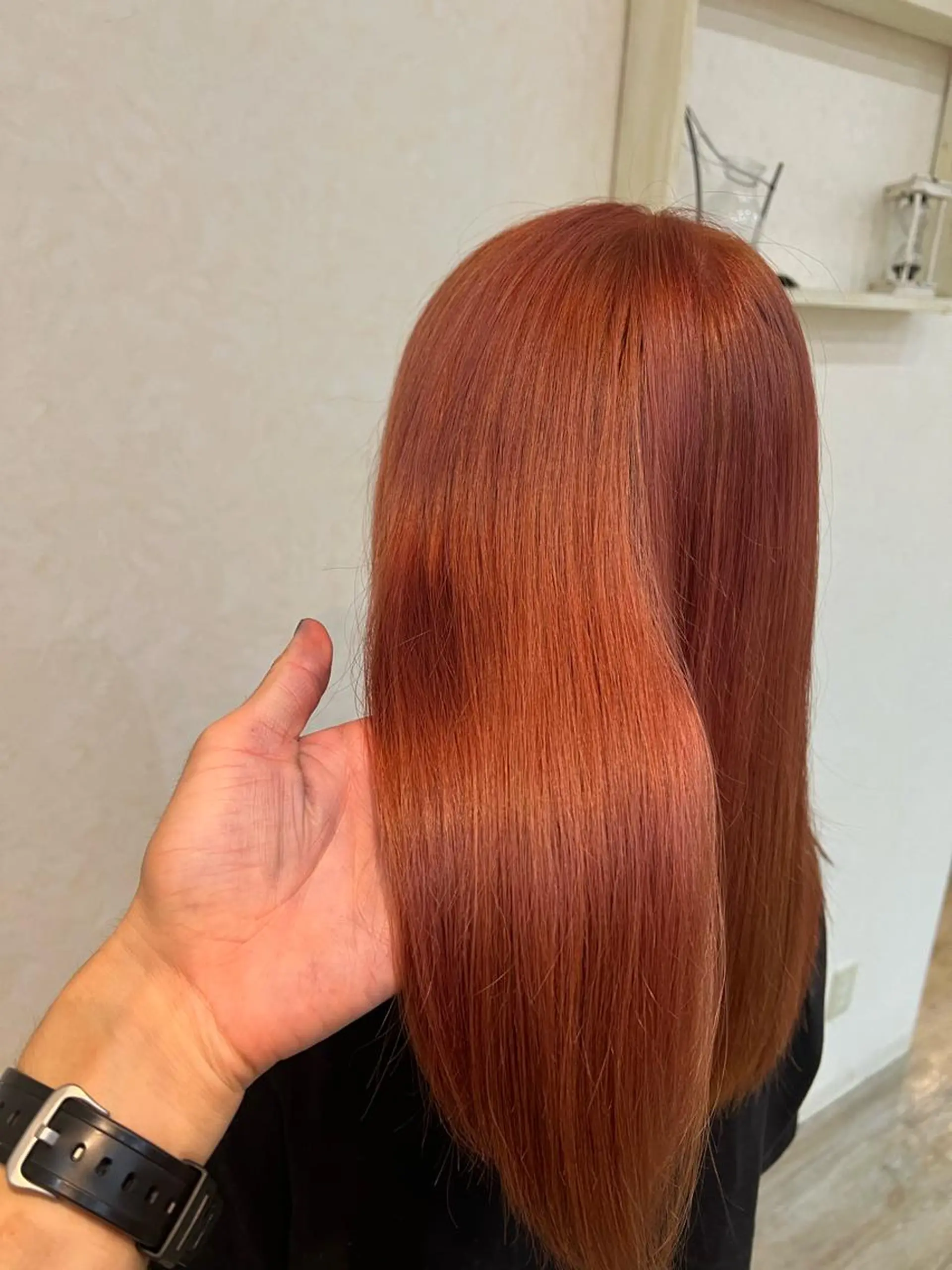 セミロング カラー ブリーチ オレンジ ピンクカラー カット ヘアカラー トリートメント ブリーチ/髪質改善/ レイヤー/YUTO‎のヘアスタイル