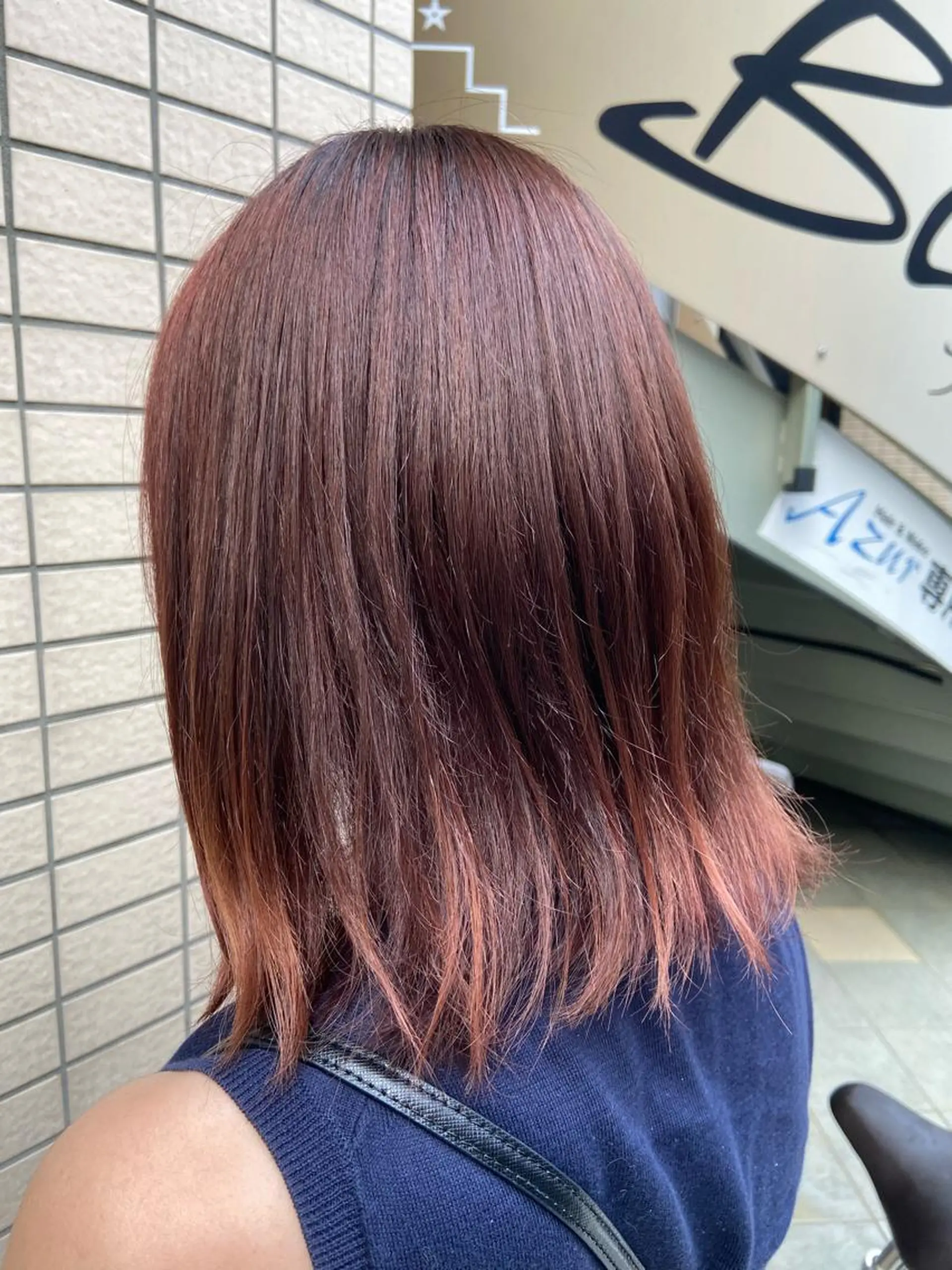 ミディアム ピンクブラウン ヘアカラー トリートメント 菊地 美憂のヘアスタイル