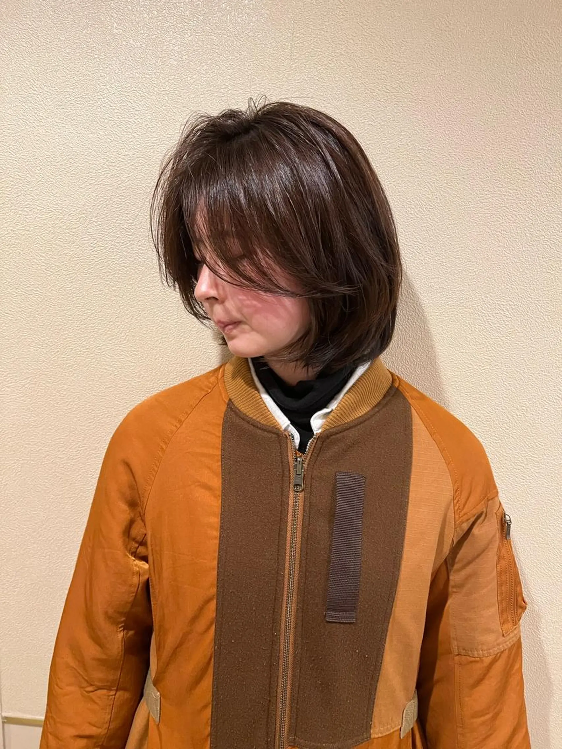 ショート カラー ボブレイヤー ボブ レイヤーカット salowin所属・吉ヶ別符 亮祐のヘアスタイル