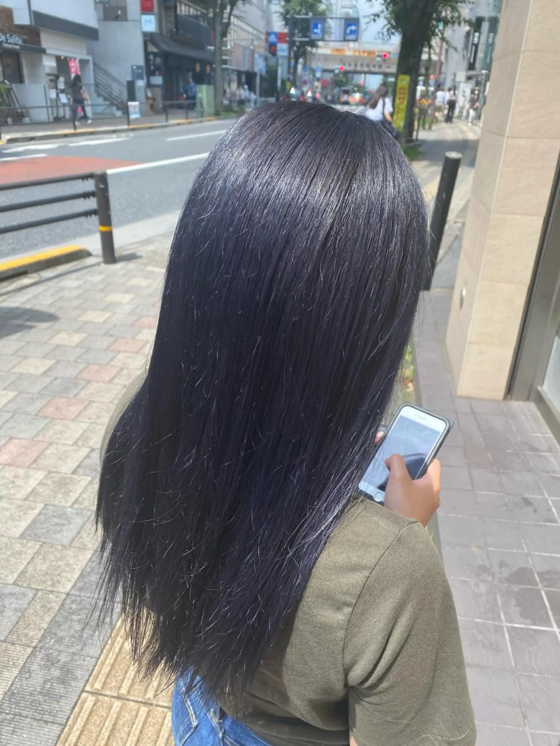 ロング カラー ヘアアレンジ ネイル マツエク・マツパ ハイトーンカラー ネイビーカラー ネイビー 💓💓彩 音💓💓のマツエク・マツパデザイン