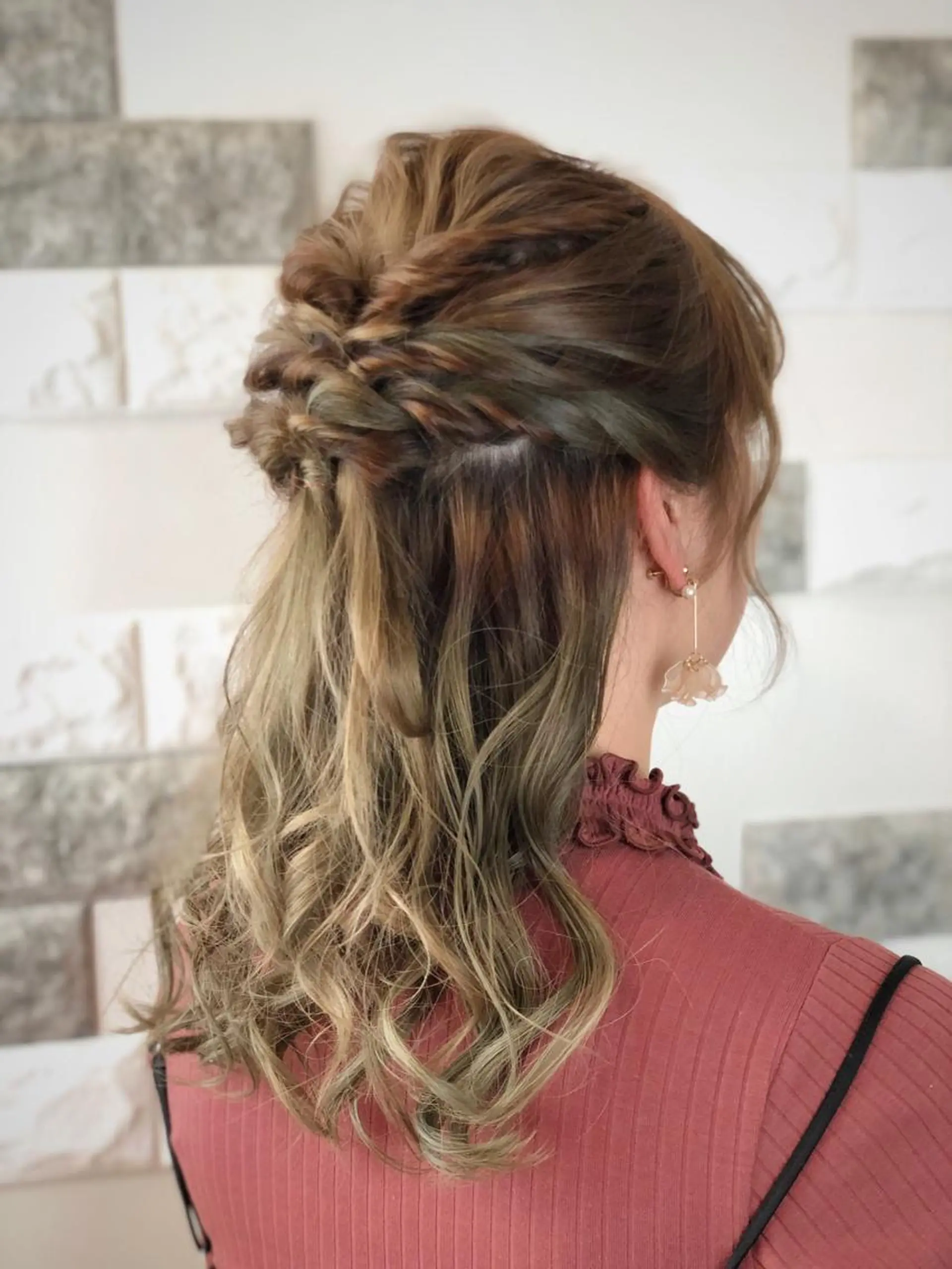 セミロング ヘアアレンジ ハーフアップ デート トリートメント これた🧸ヘアメ職人 ♡髪質改善♡カラーのヘアスタイル