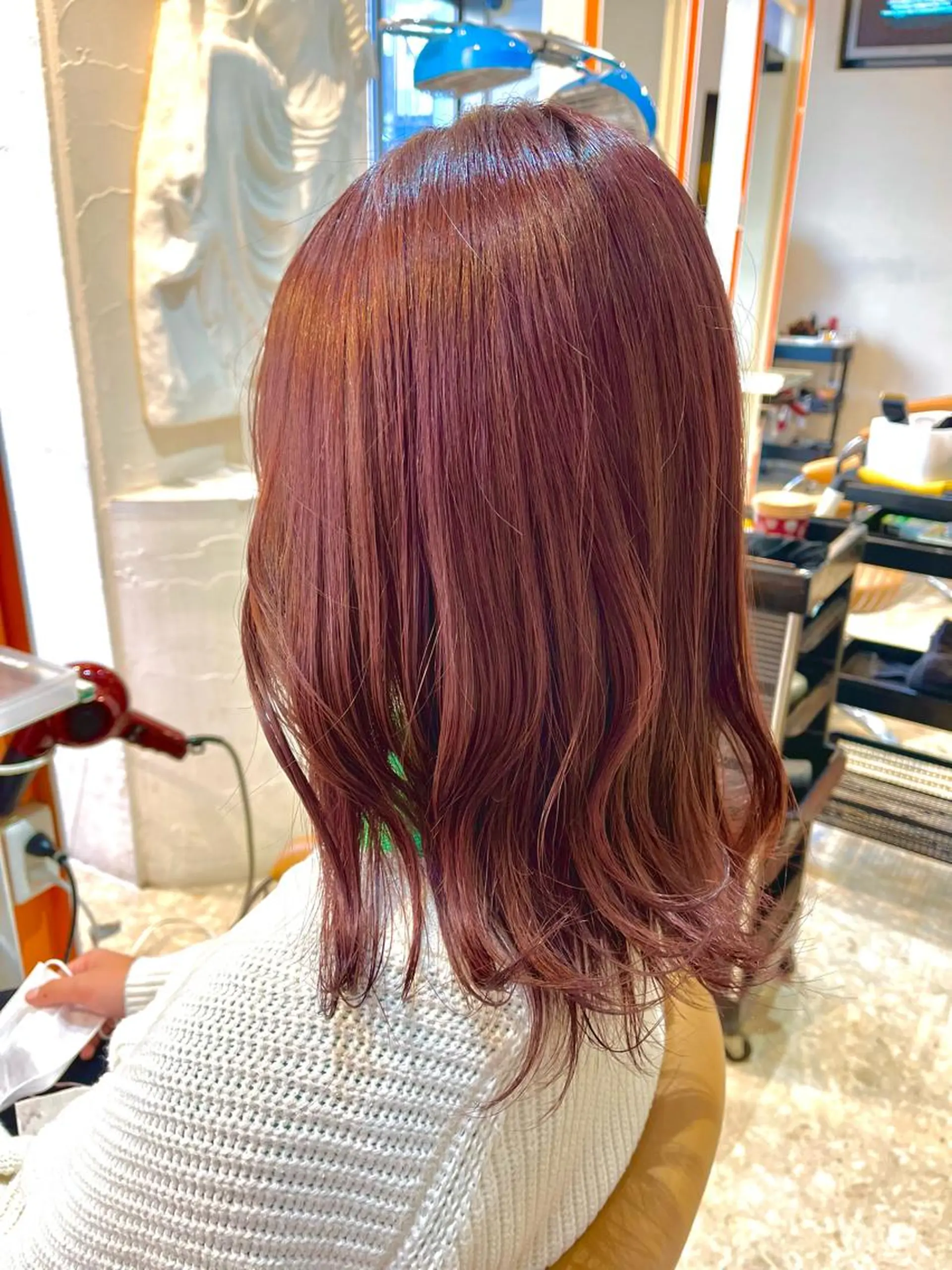 ミディアム カラー レッドカラー カット ヘアカラー うしだ かおるのヘアスタイル