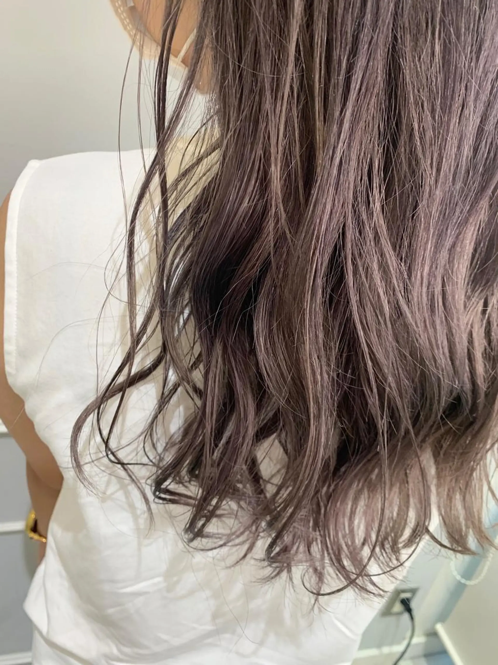ロング カラー アッシュ パープルカラー パープルアッシュ ヘアカラー トリートメント 🦖鶴岡香純🦖 育休中のヘアスタイル
