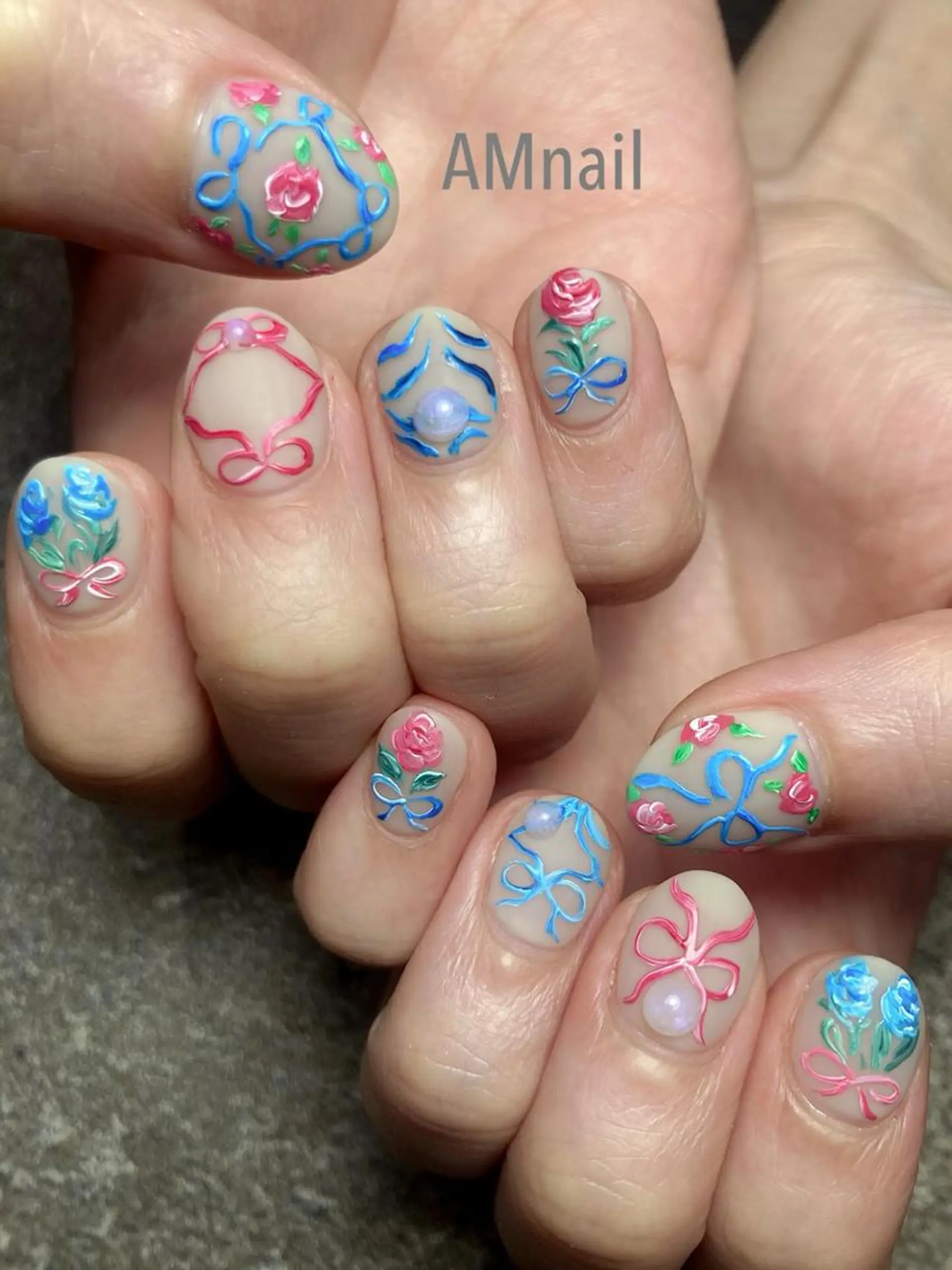 ネイル アートネイル 持ち込み ハンドネイル Am:nail 柏 SUE（スゥ）のネイルデザイン