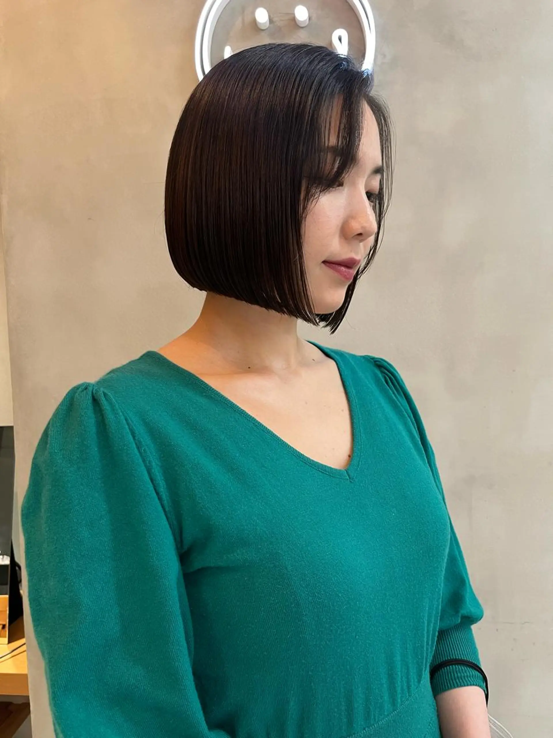 ミディアム カラー カット ヘアカラー トリートメント ボブ&透明感カラー ♡TOMOEのヘアスタイル