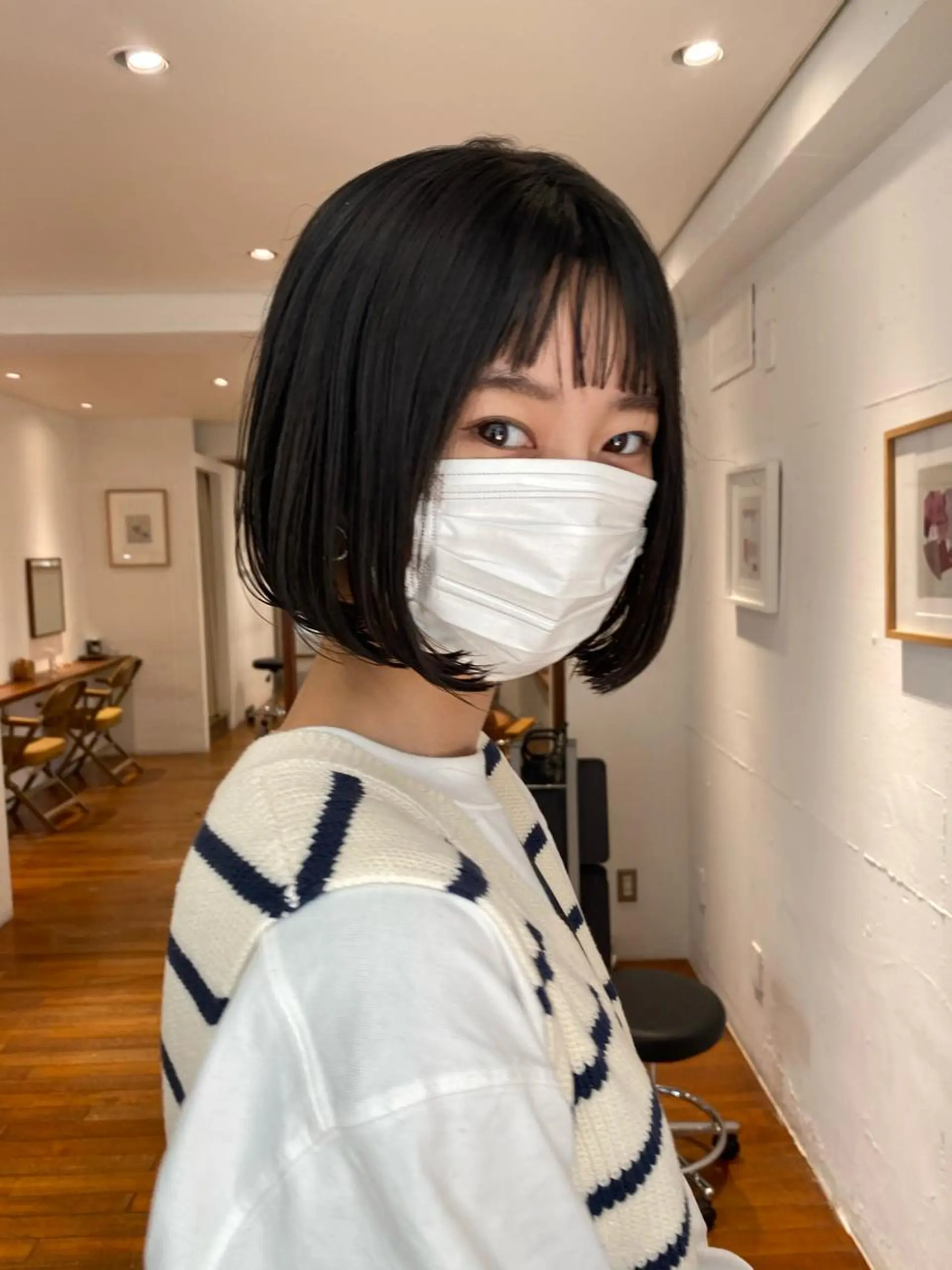 ミディアム カット ヘアカラー トリートメント IVORY.所属・🟩白髪ぼかし/ボブ /ショートヘア/大司のヘアスタイル