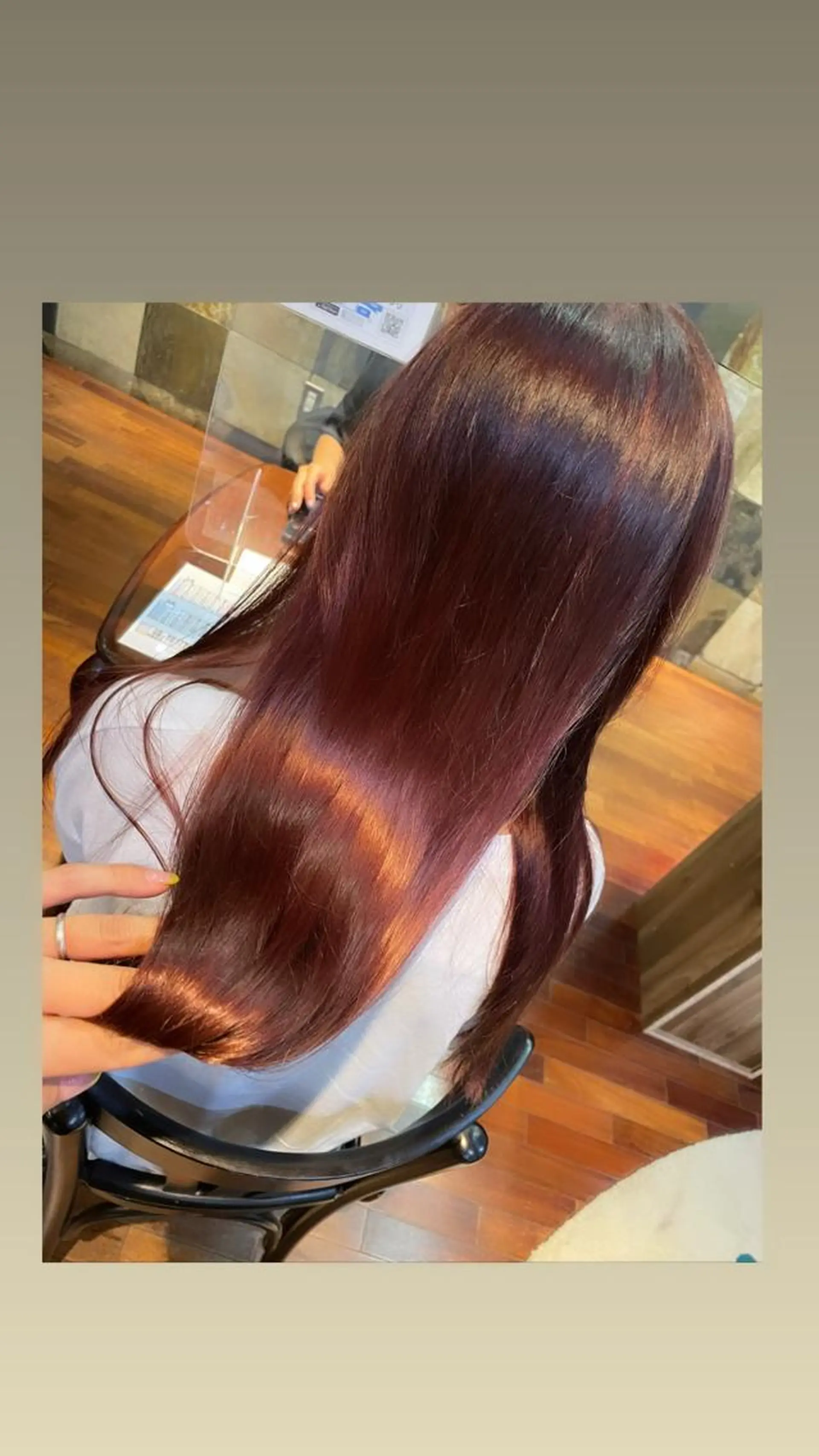 ロング カラー ピンクカラー ローズカラー トリートメント 福見 美保のヘアスタイル