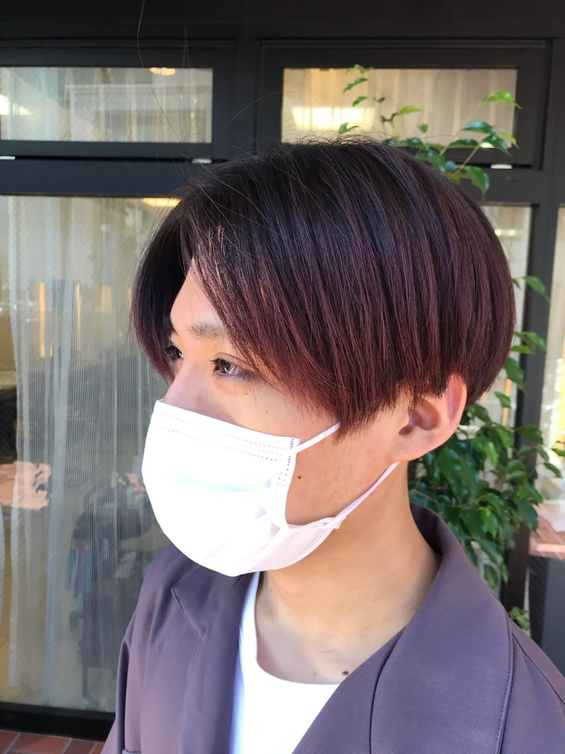 ショート カラー メンズ マッシュ パープルカラー ボブ/インナーカラー /眉毛/Miyuのヘアスタイル