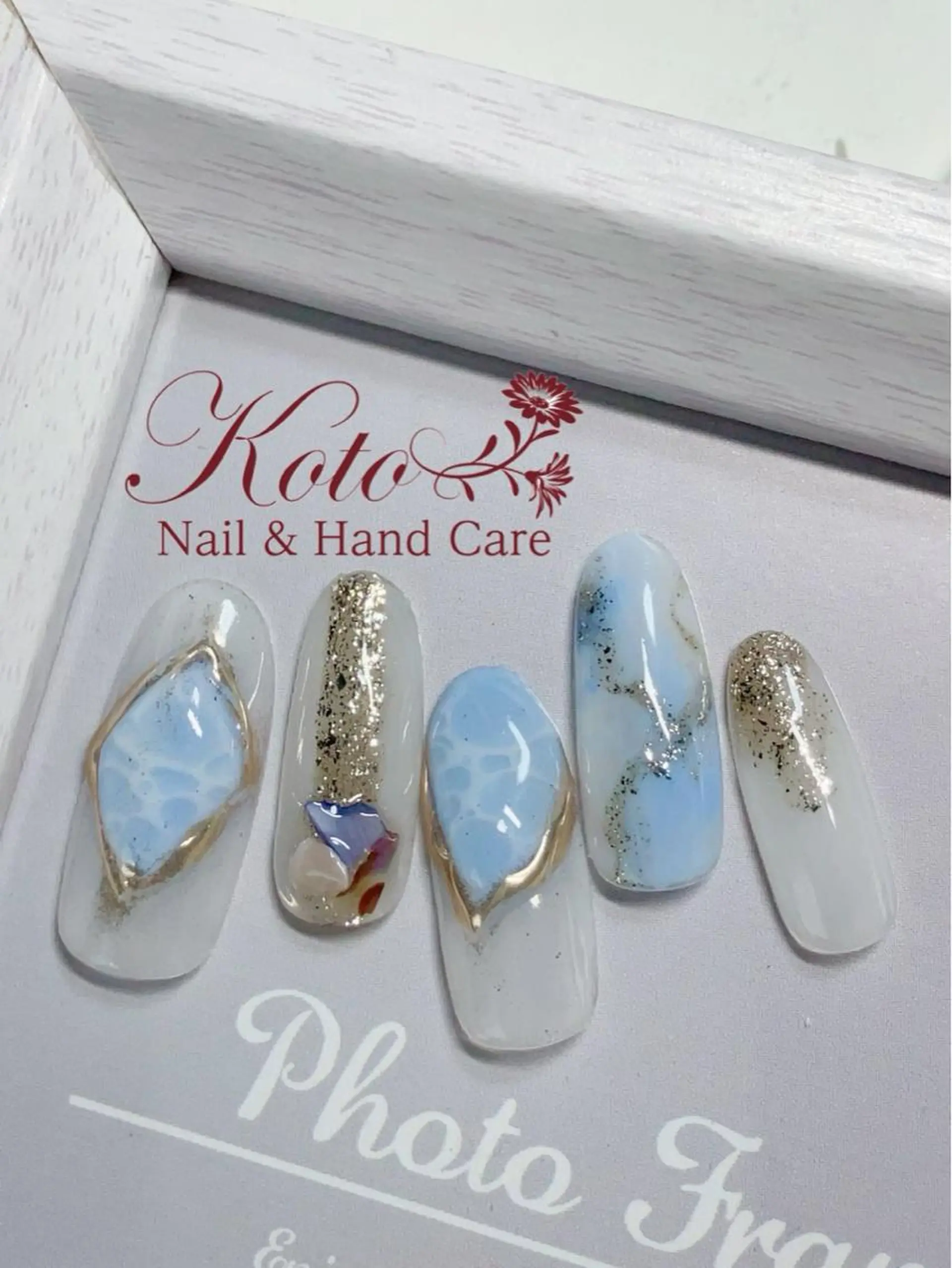 ネイル 長さ出し フットネイル フレンチネイル ジェルネイル ラメ(グリッター) Risa ネイルサロンKOTOのネイルデザイン