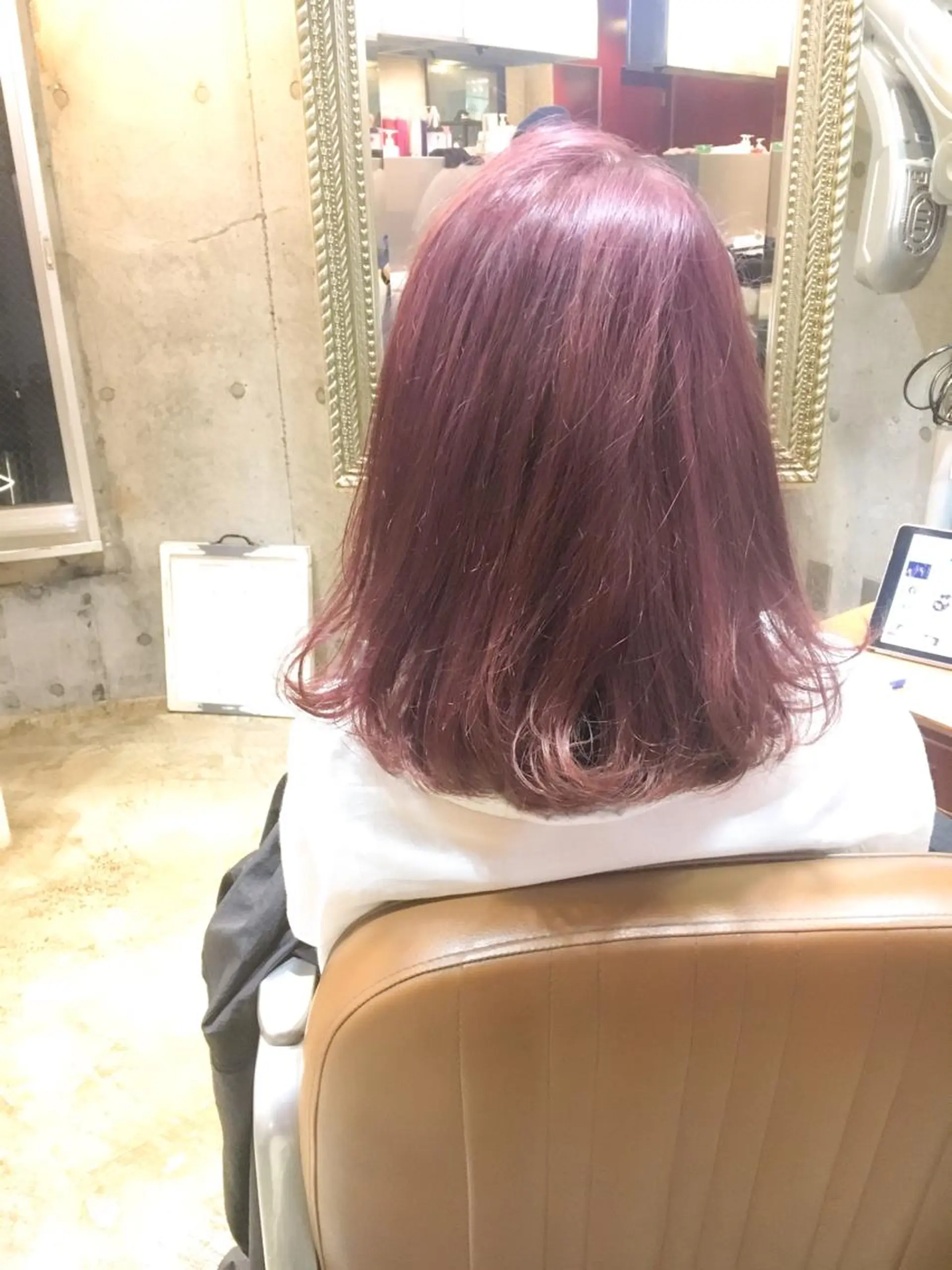 ミディアム カラー ラベンダーカラー ピンクカラー ピンクラベンダー 北條 優輝のヘアスタイル