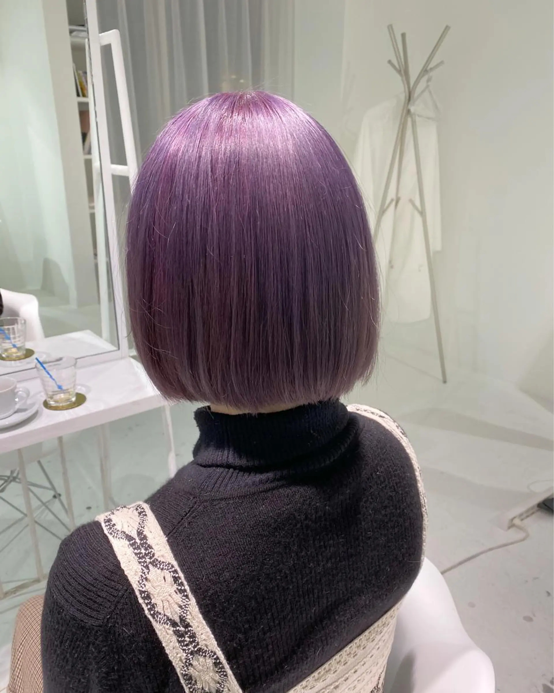 ミディアム カラー ハイトーンカラー ピンクカラー ピンクパープル パープルカラー VANCY所属・uchida daikiのヘアスタイル