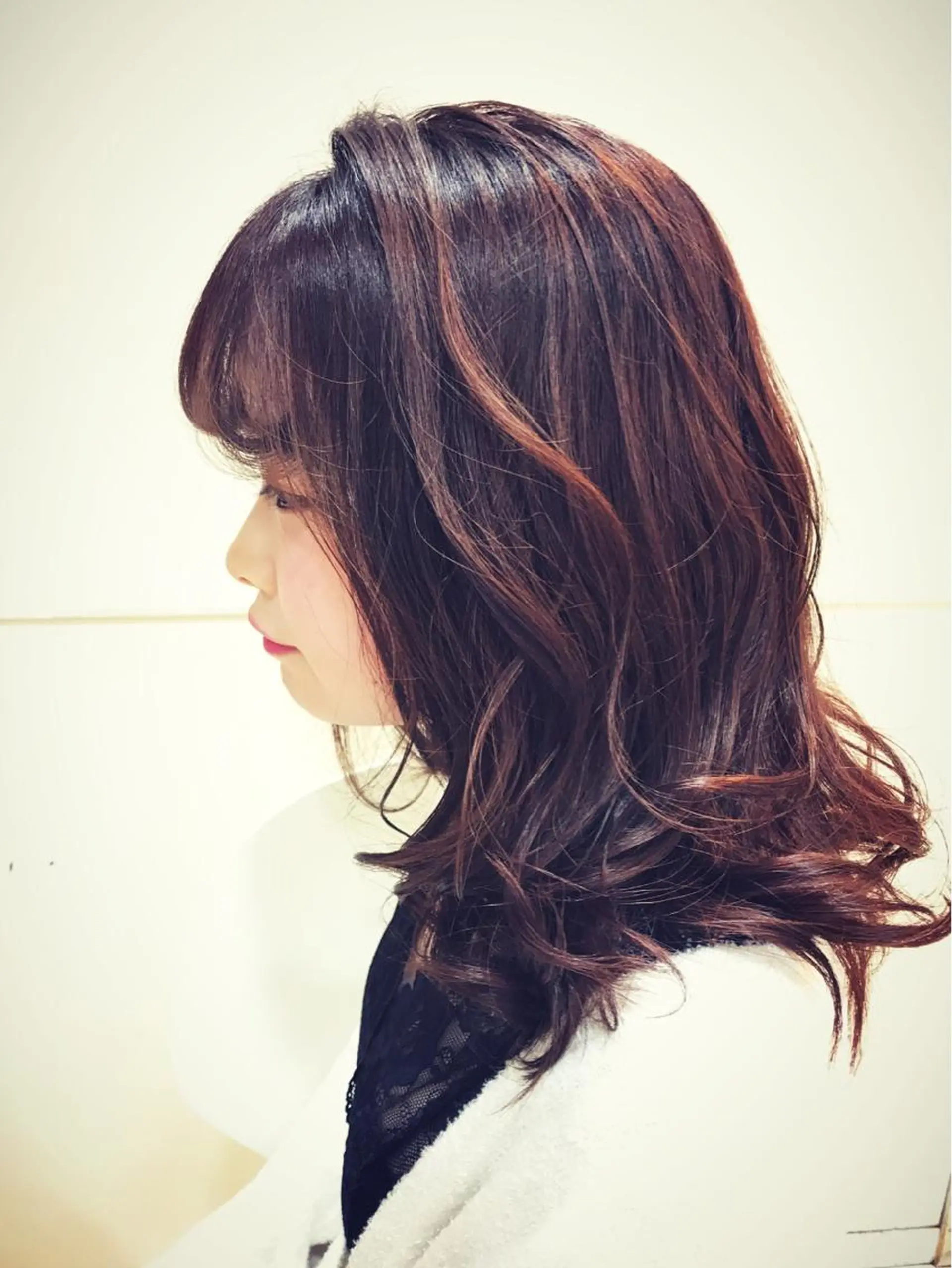 セミロング カラー 関口 友行のヘアスタイル