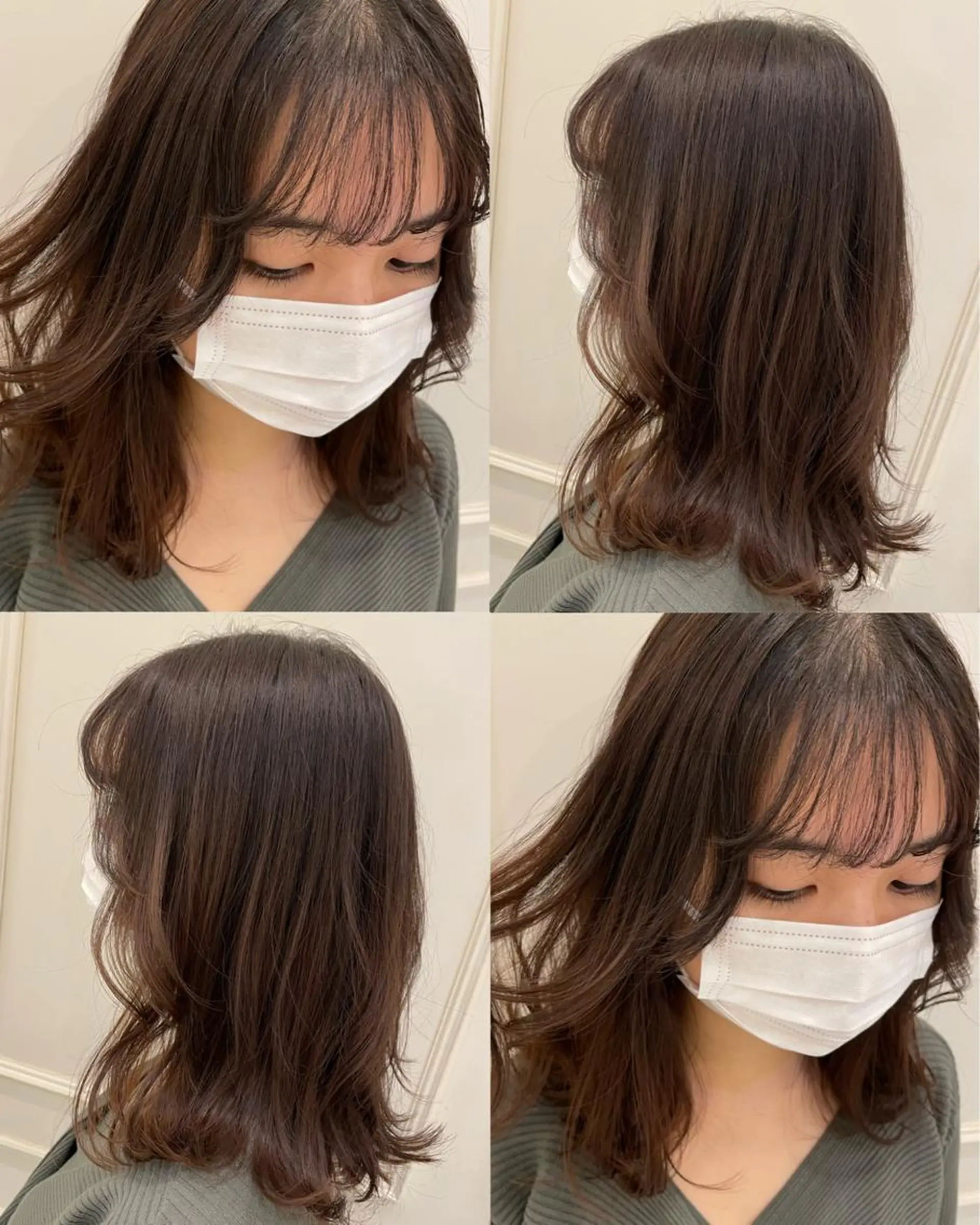 ミディアム 小顔カット 🍒顔周り/レイヤー /韓国風/アリサ🍒のヘアスタイル