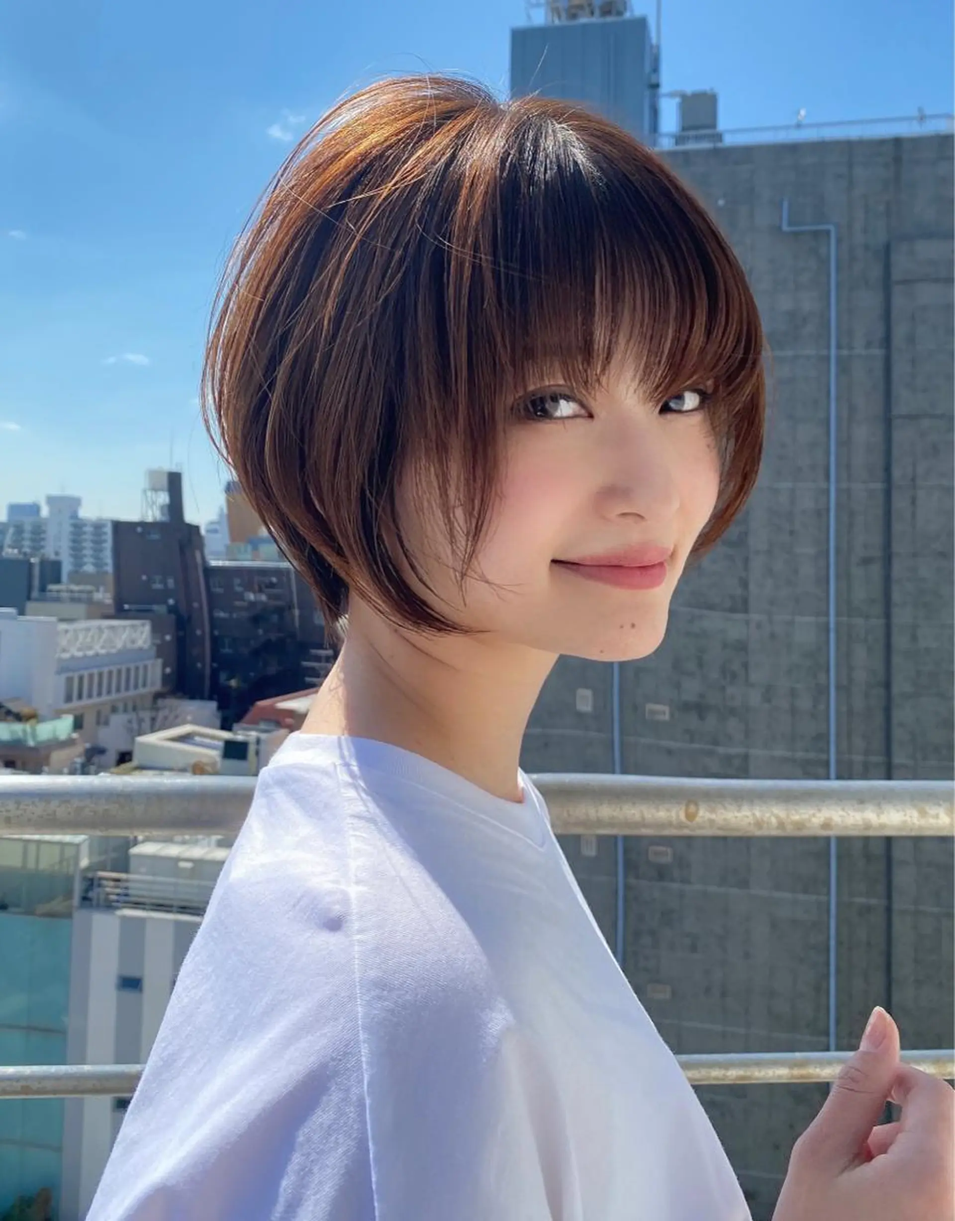 ショート カラー ボブ×縮毛矯正× 髪質改善/三ツ木一生のヘアスタイル