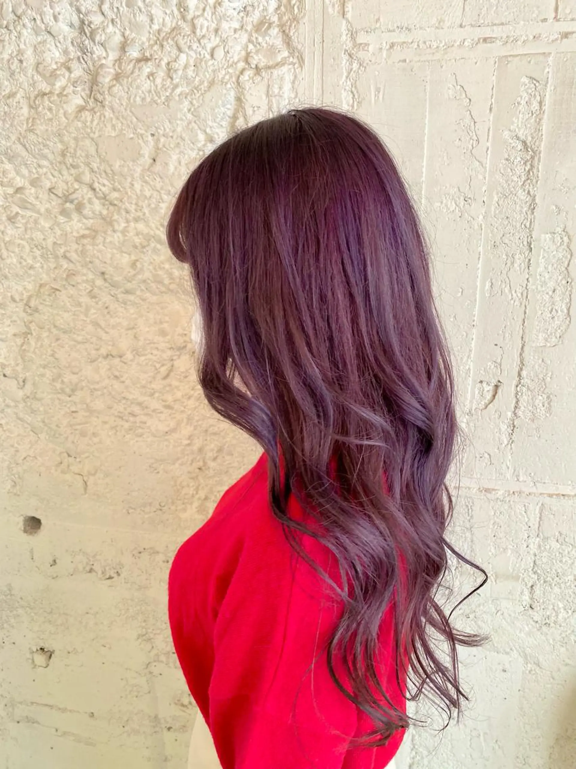 ロング カラー ブリーチ パープルカラー ヘアカラー トリートメント レイヤー/韓国 ハイトーン興津史弥のヘアスタイル