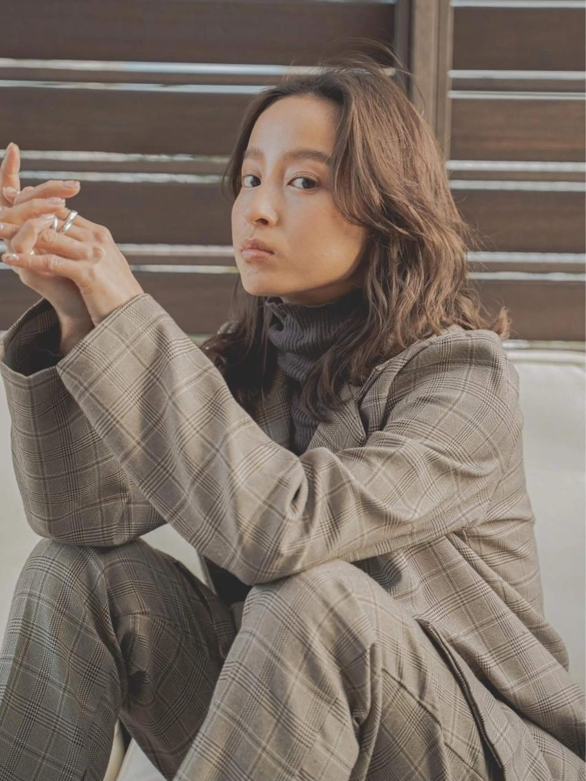 ミディアム 柳下 涼のヘアスタイル