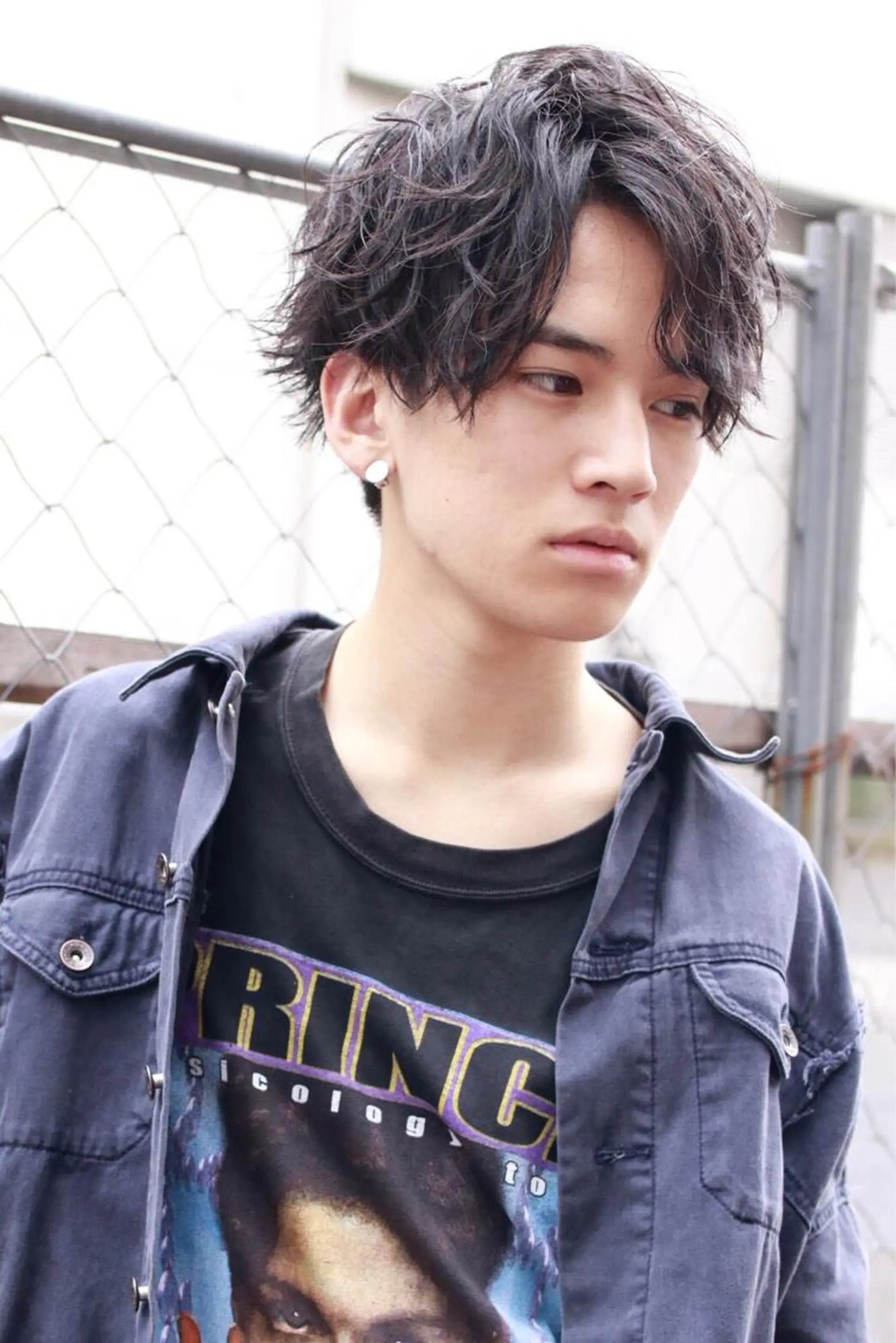 ショート カラー パーマ メンズ センターパート マッシュ ヘアカラー トリートメント ヘッドスパ ヘアセット 赤み消し🌿 透明感カラー🫧のヘアスタイル