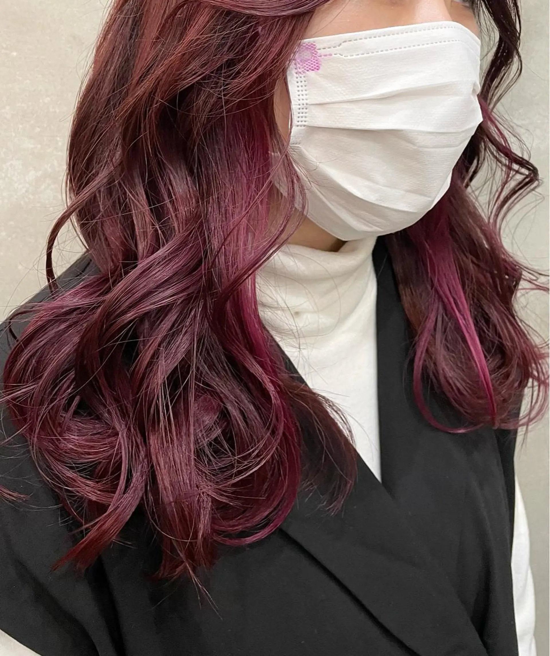 セミロング カラー ブリーチ ブリーチなしカラー ピンクカラー ヘアカラー トリートメント 【ピンク/韓国ヘア/ ヘアセット】亜海のヘアスタイル