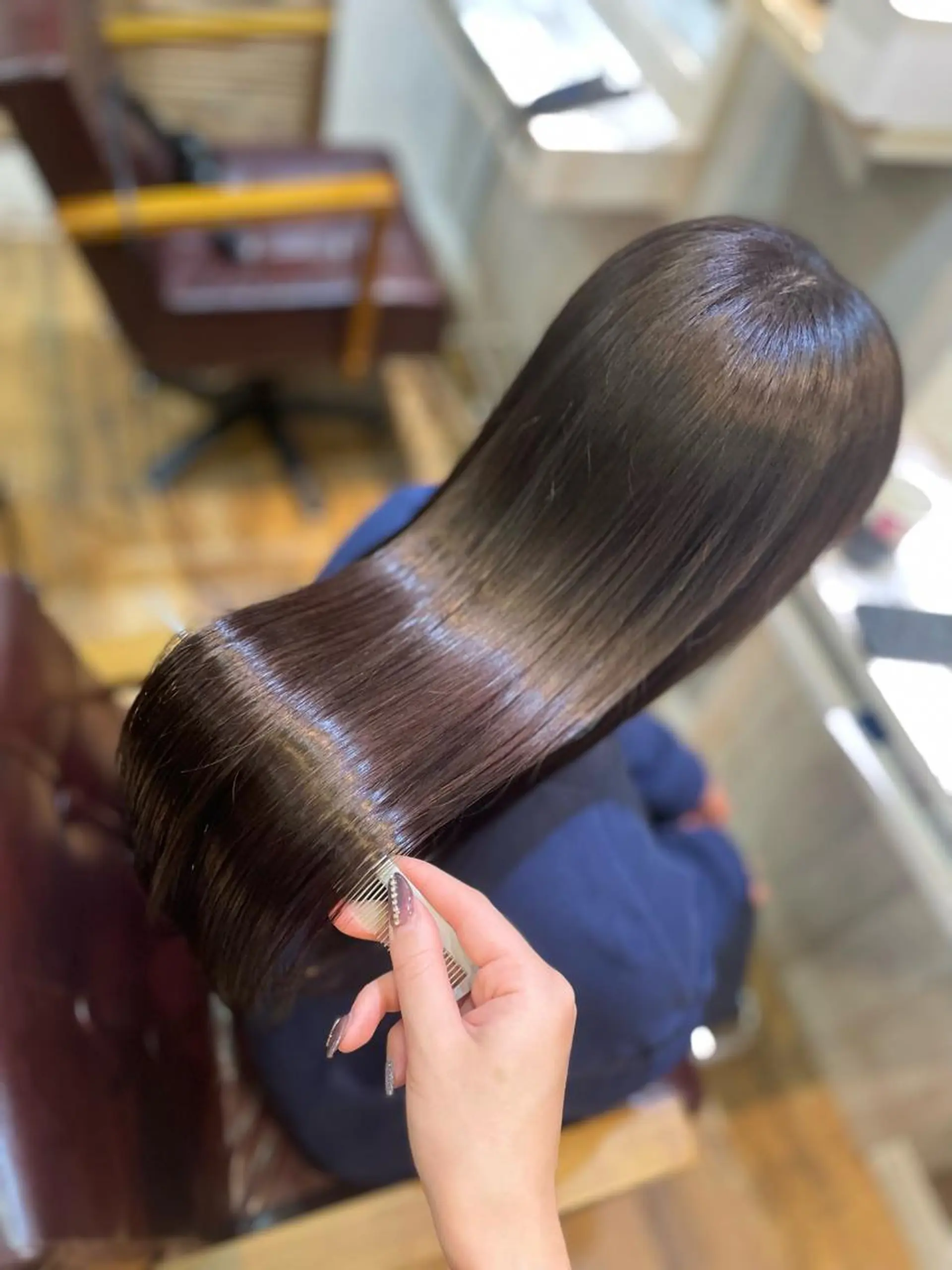 ロング 髪質改善 ヨシンモリ 韓国風ヘア レイヤーカット 縮毛矯正 カット ヘアカラー トリートメント 極艶透明感カラー💖 髪質改善/出雲つぐみのヘアスタイル