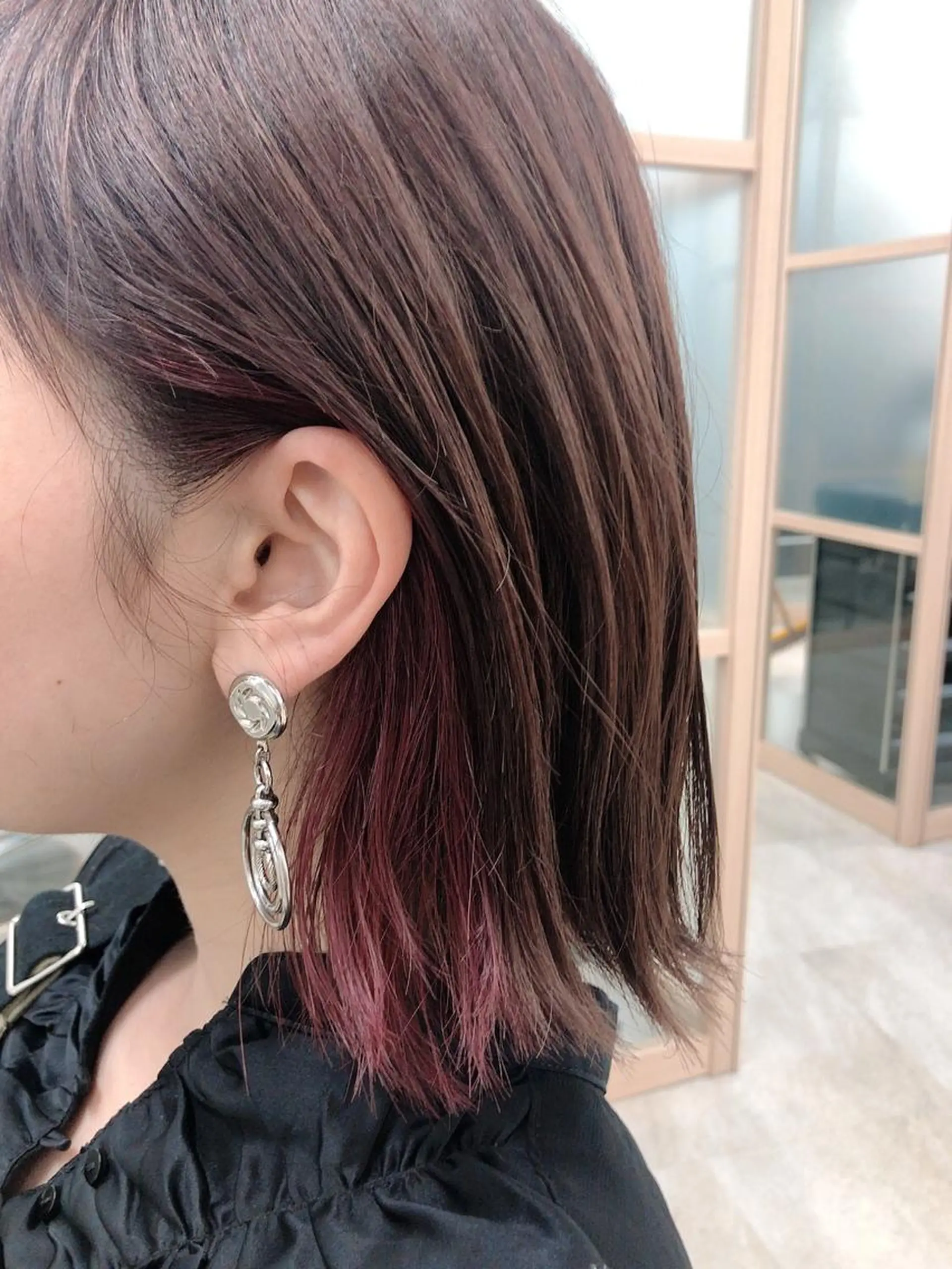 ミディアム カラー 透明感カラー 山中のヘアスタイル