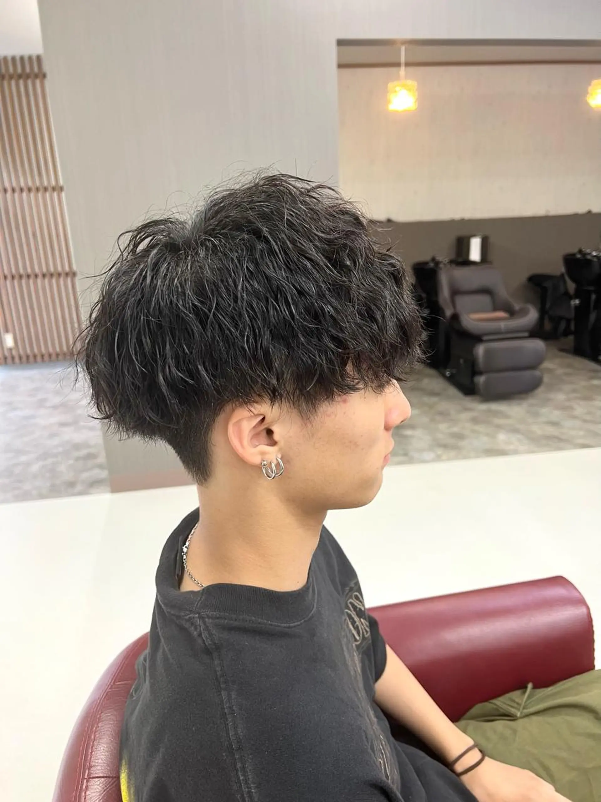 ショート パーマ メンズ 波巻きパーマ KEN 🌟のヘアスタイル