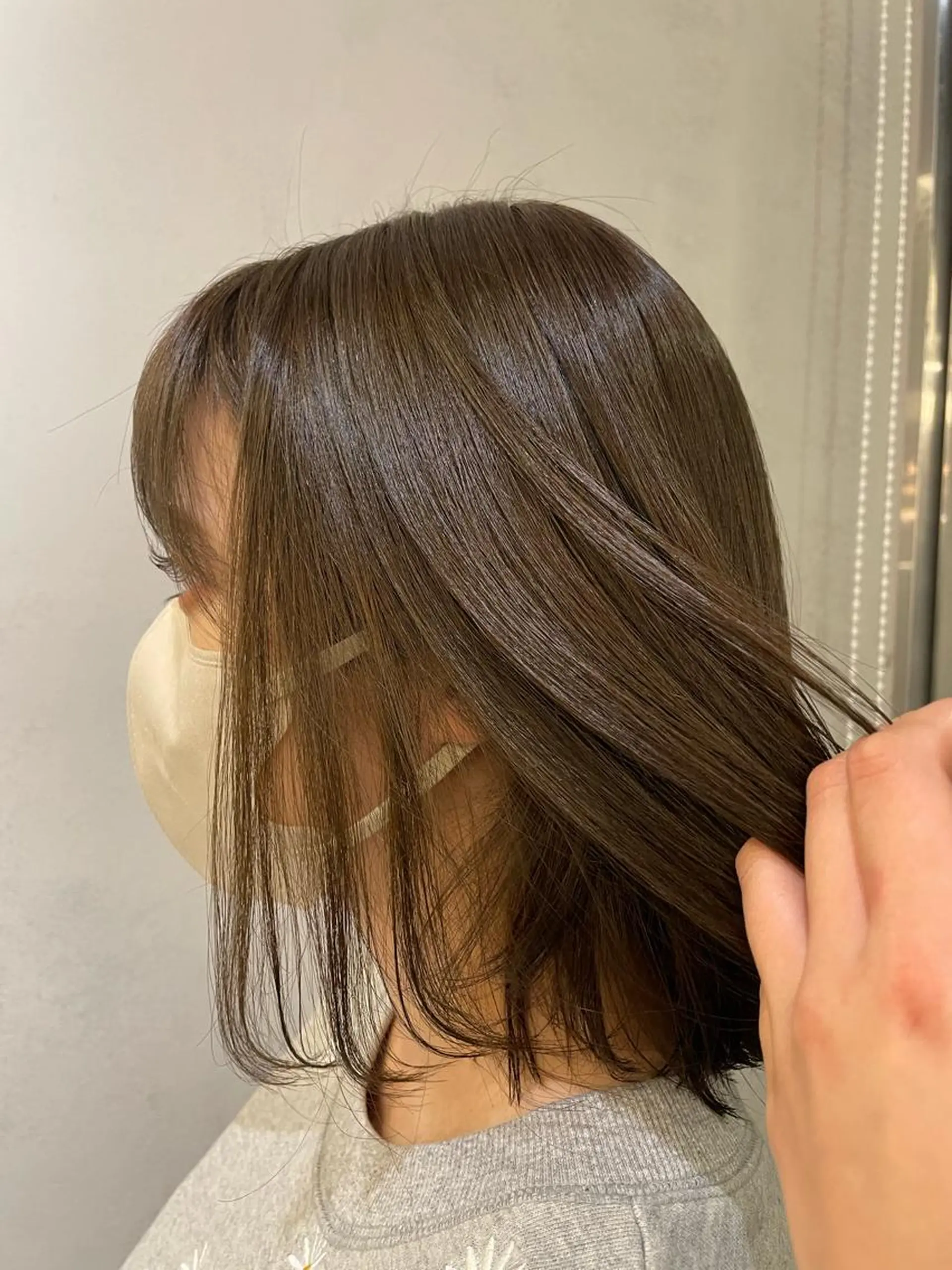 カラー ベージュカラー 透明感カラー オリーブベージュ Ribbon2所属・ami eyeを可愛く♡のマツエク・マツパデザイン